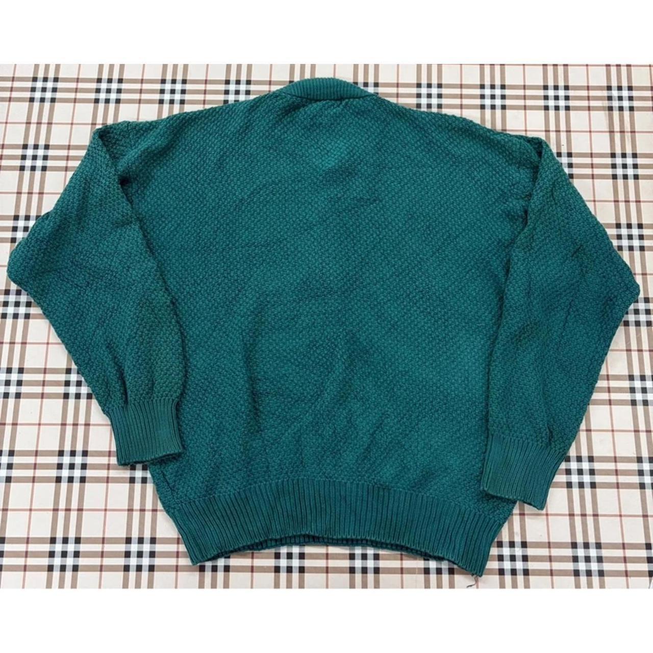 Eddie Bauer Teal Chunky Knit Henley Jumper Size L/G image 3