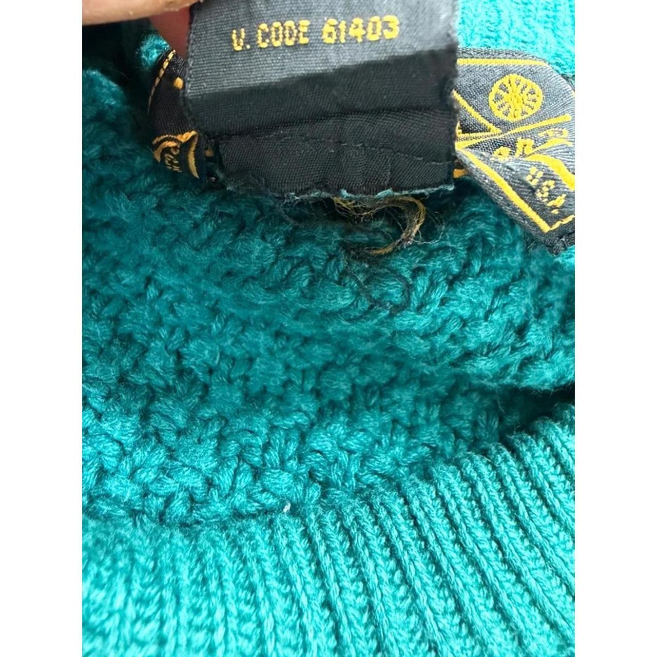 Eddie Bauer Teal Chunky Knit Henley Jumper Size L/G image 6