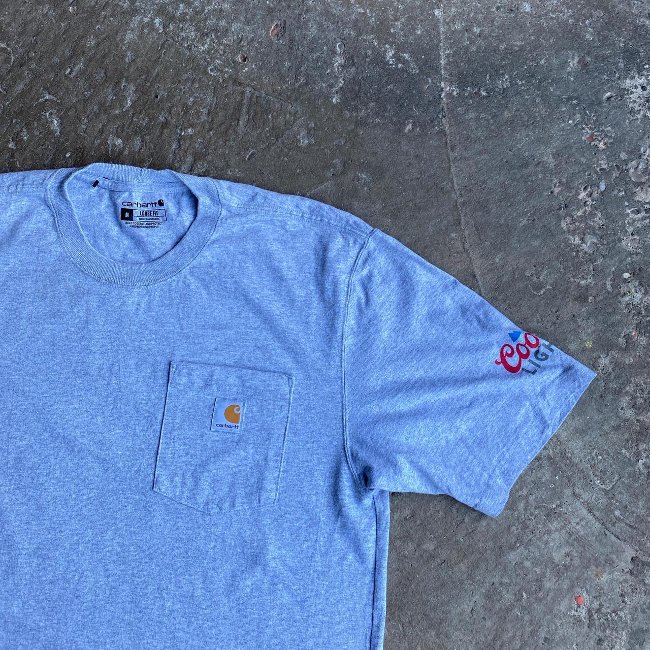 Grey Carhartt Coors Light Pocket T-Shirt - M image 2