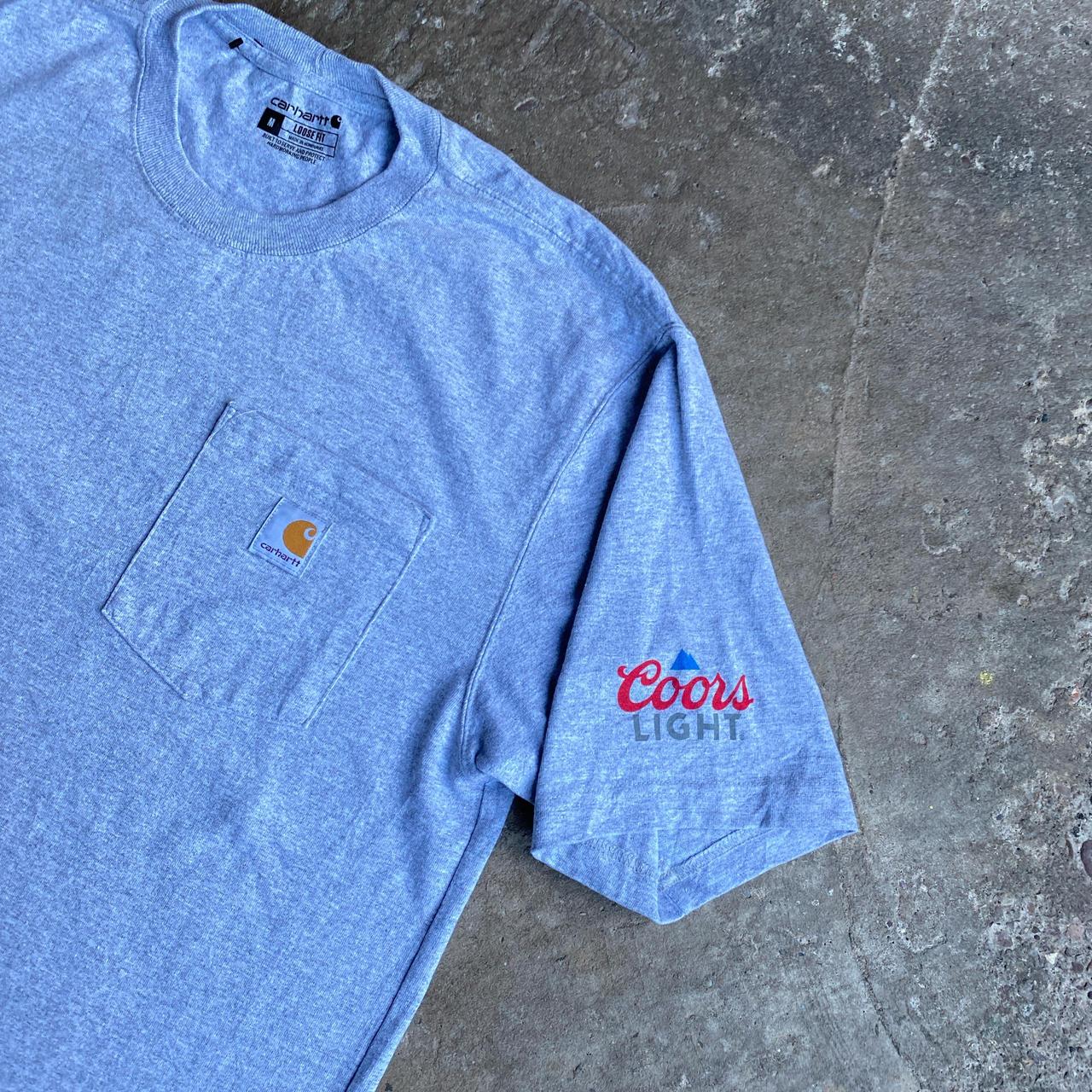 Grey Carhartt Coors Light Pocket T-Shirt - M image 3