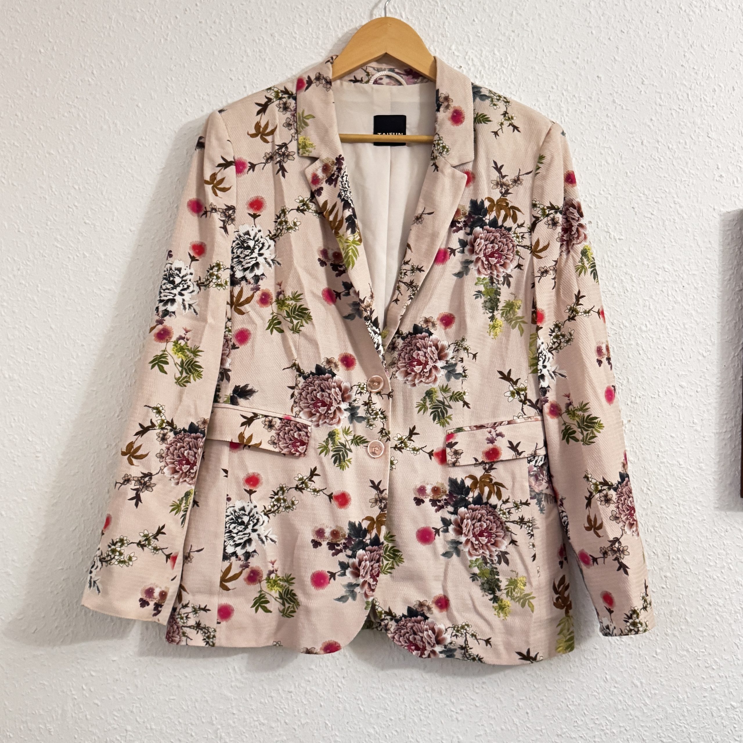 Taifun Pink Floral Blazer Jacket Medium Elegant 2308