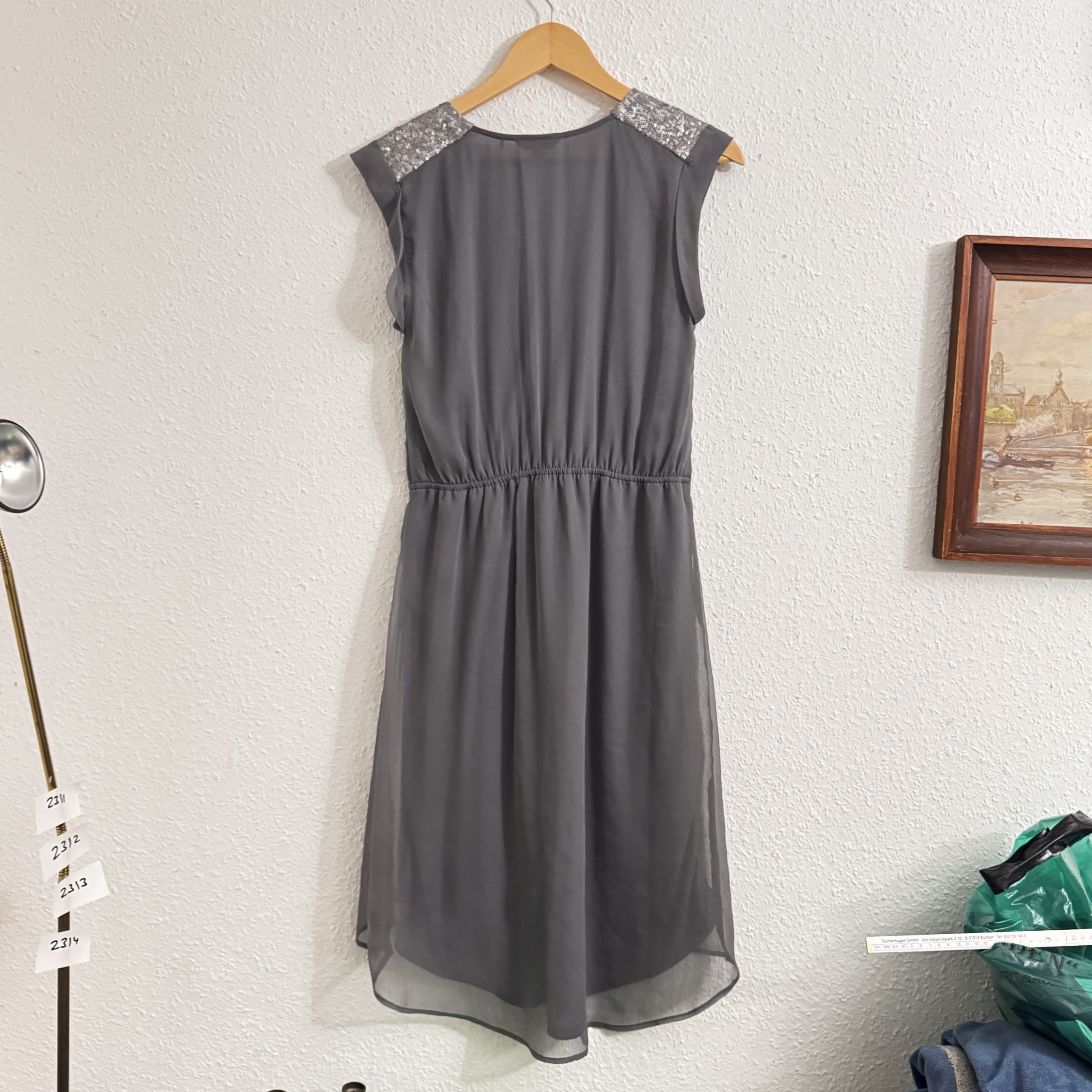 Esprit Grey Sleeveless Sequin Shoulder Dress UK 10 2311 image 10