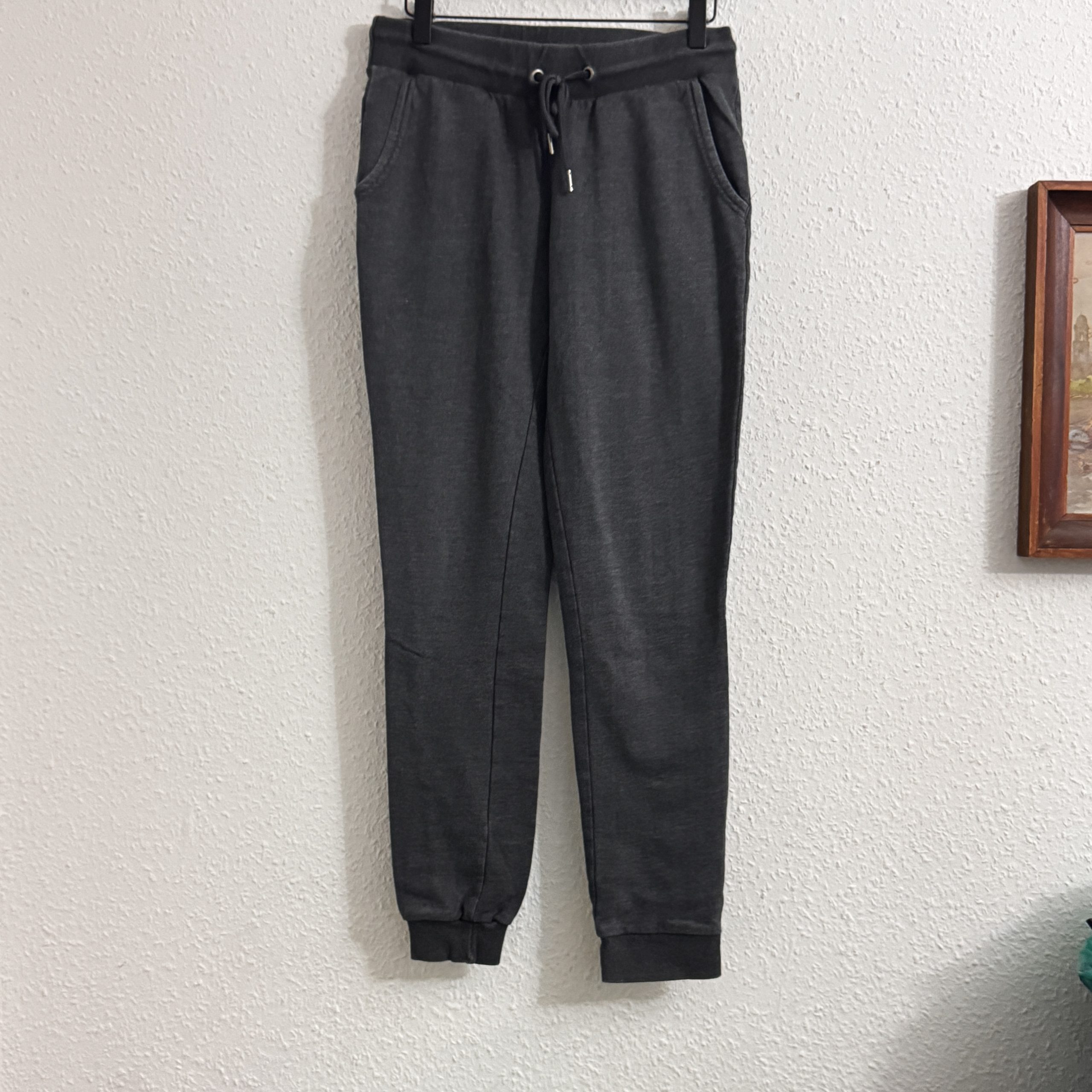 Dark Grey Joggers Sweatpants Medium Drawstring Pockets 2325 image 5
