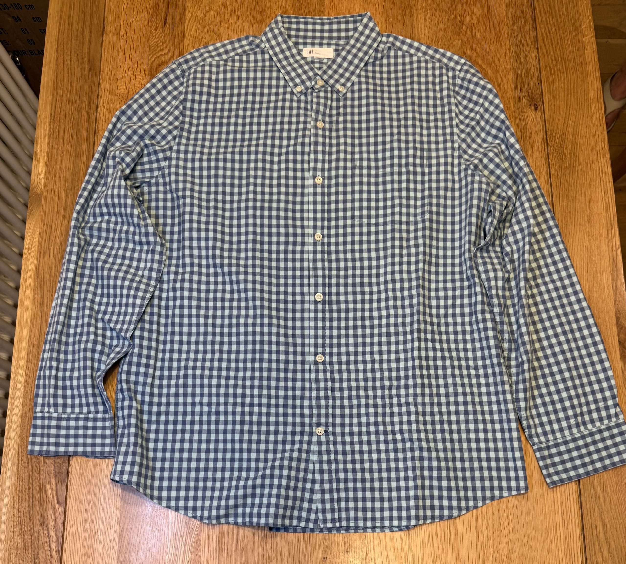 GAP Blue & White Slim Fit Check Shirt XL 100% Cotton