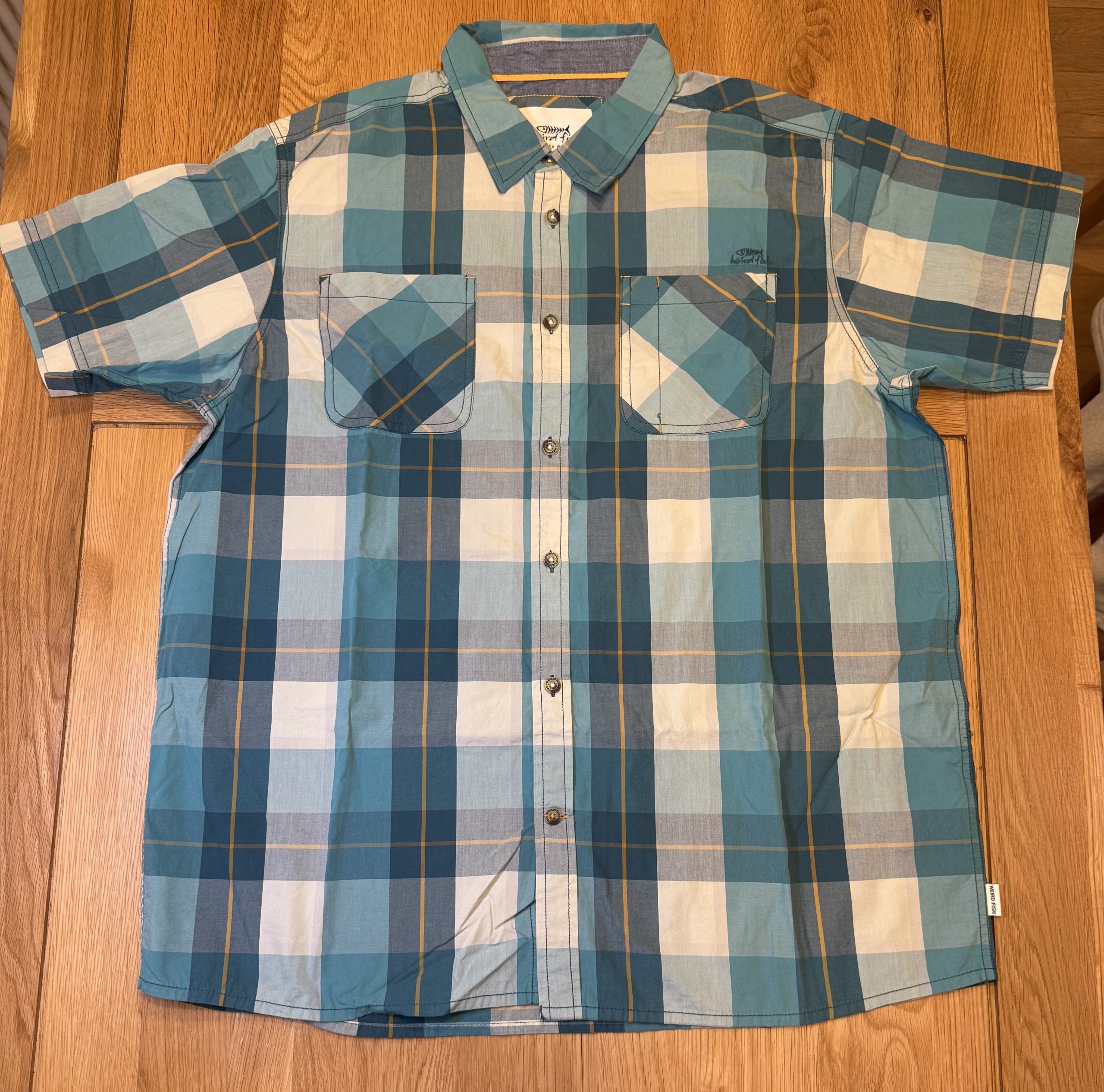 Weird Fish Blue Checked Cotton Shirt 2XL
