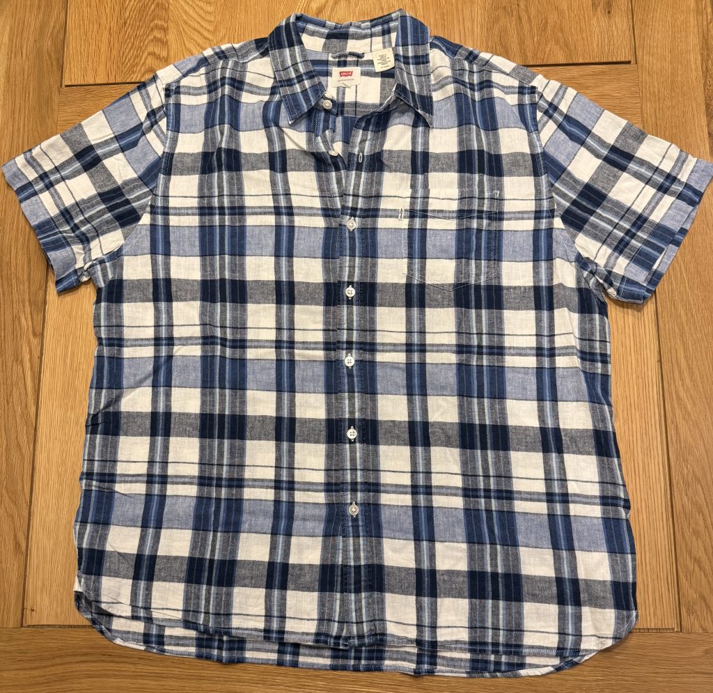 Levi's Blue & White Checked Shirt XL Cotton Casual