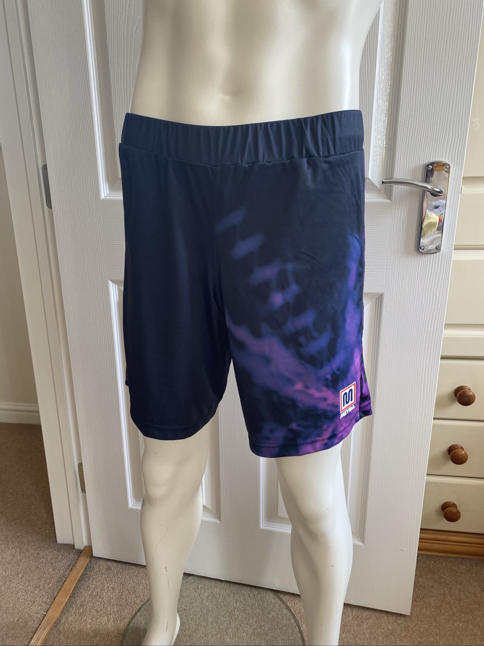 Meyba Navy & Purple Print Sports Shorts - Size S