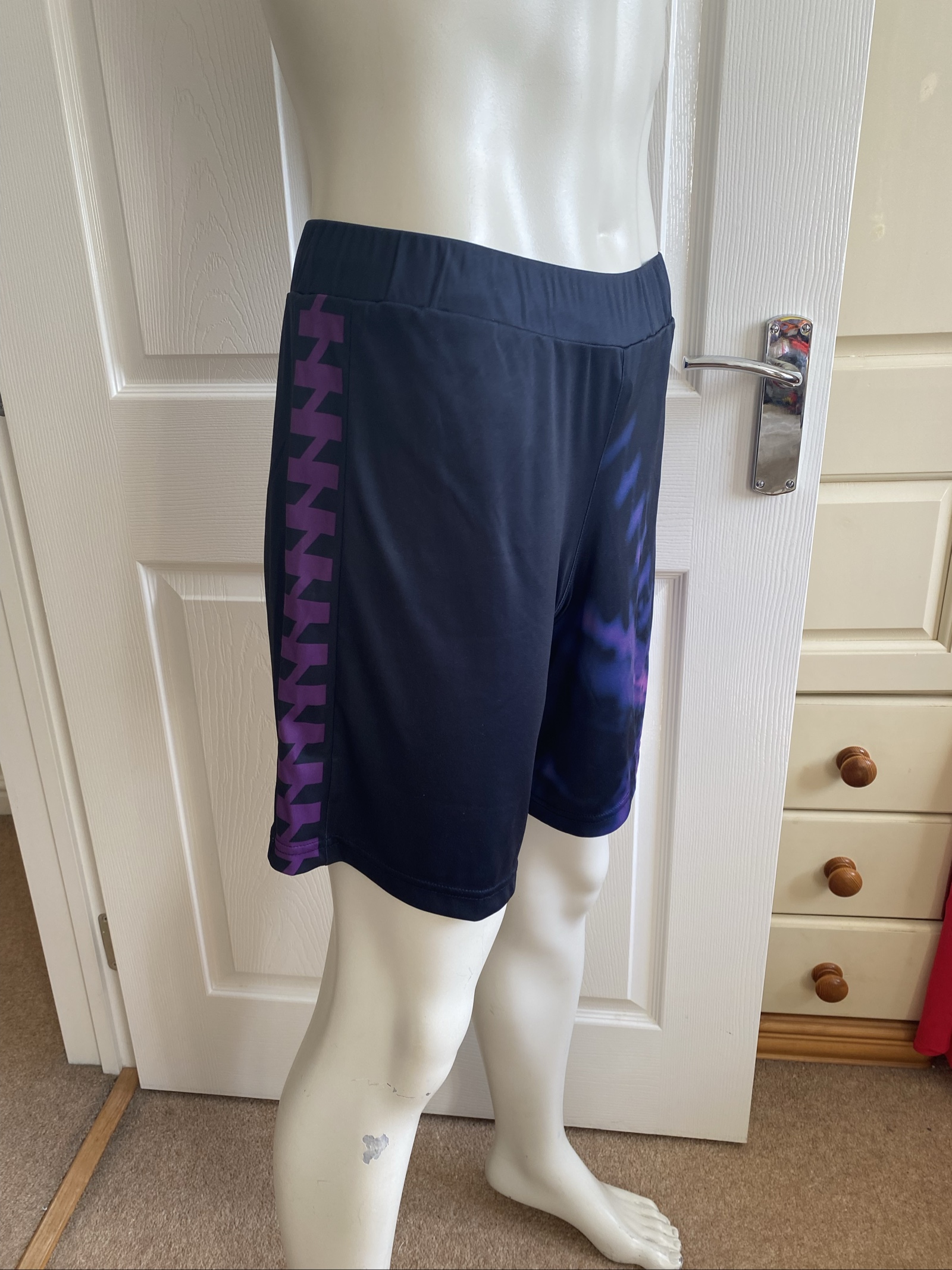 Meyba Navy & Purple Print Sports Shorts - Size S image 4