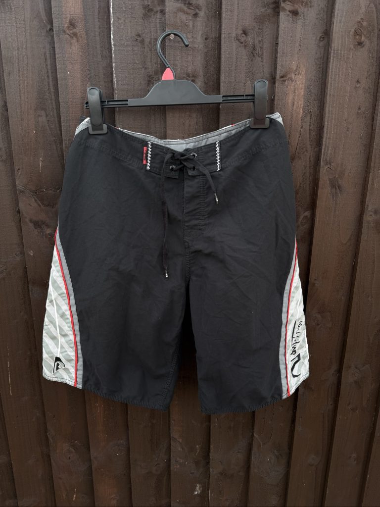 Quiksilver Black & Grey & Red Board Shorts Size 31