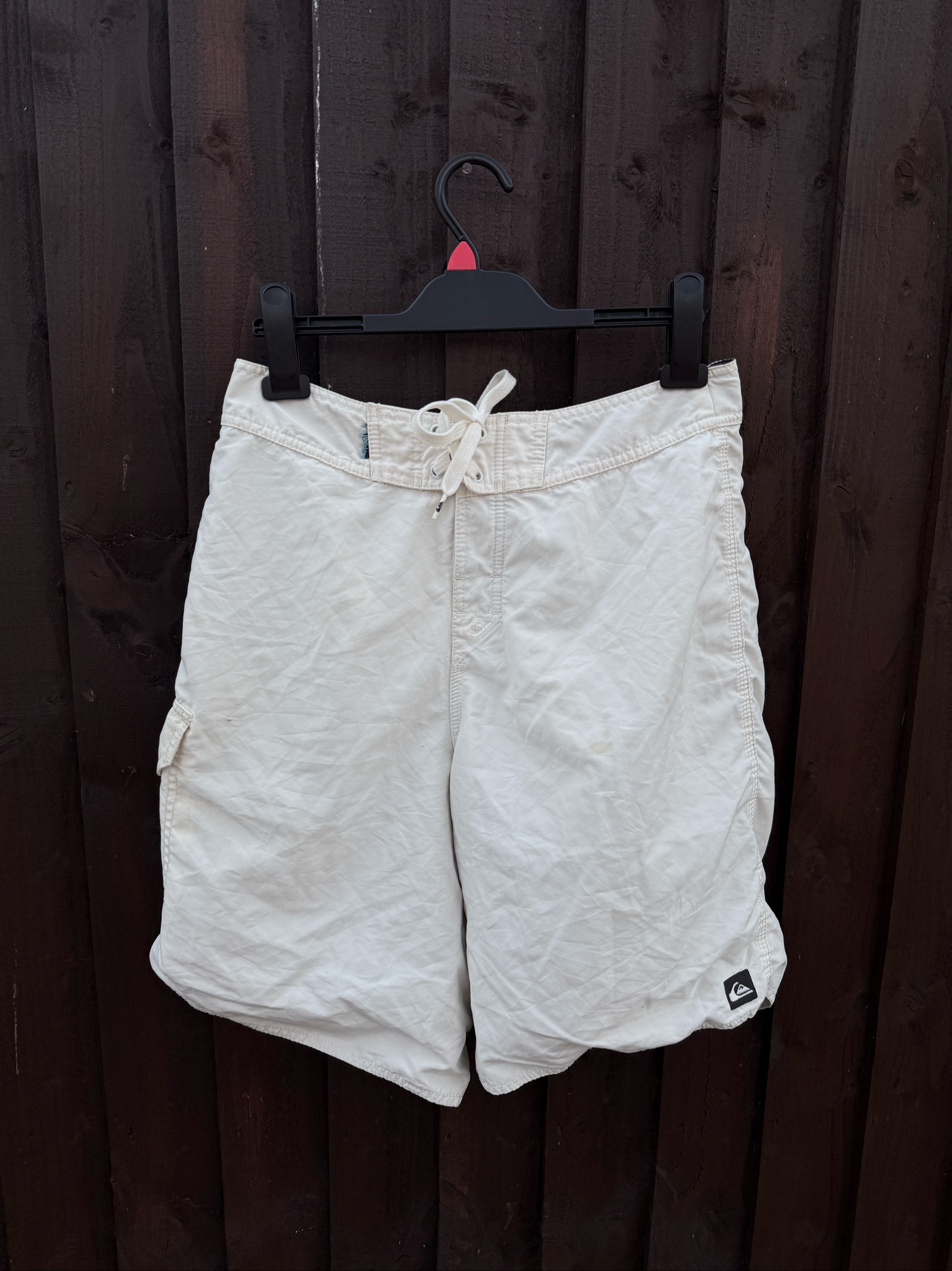 Quiksilver White Cargo Board Shorts 32