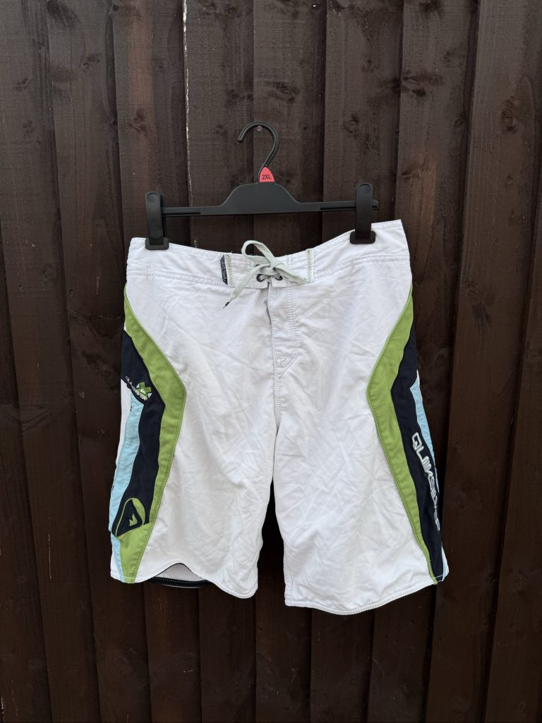 Quiksilver White, Green & Blue Board Shorts