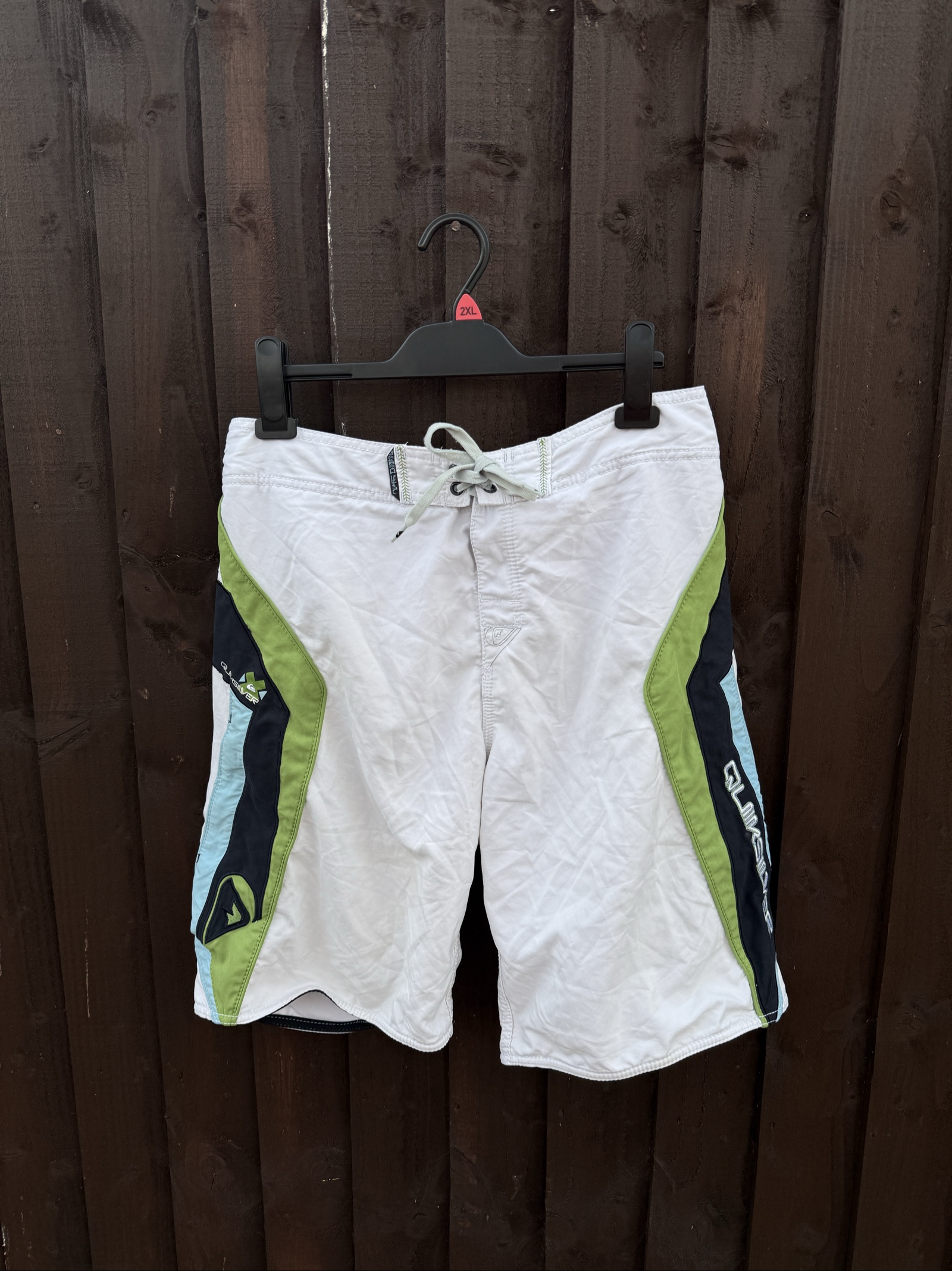Quiksilver White, Green & Blue Board Shorts