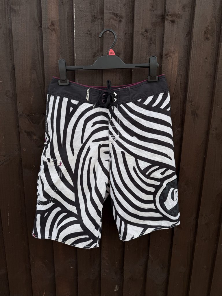 Quiksilver Black & White Zebra Print Board Shorts