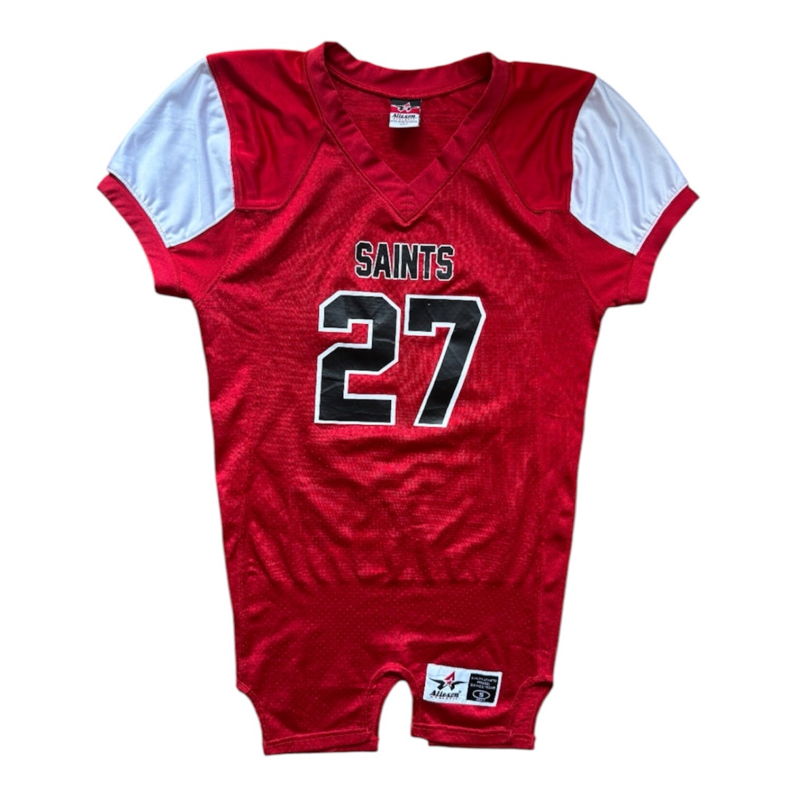 Alleson Athletic American Football Jersey Adult S Red Saints #27 Mesh Game Top Unisex
