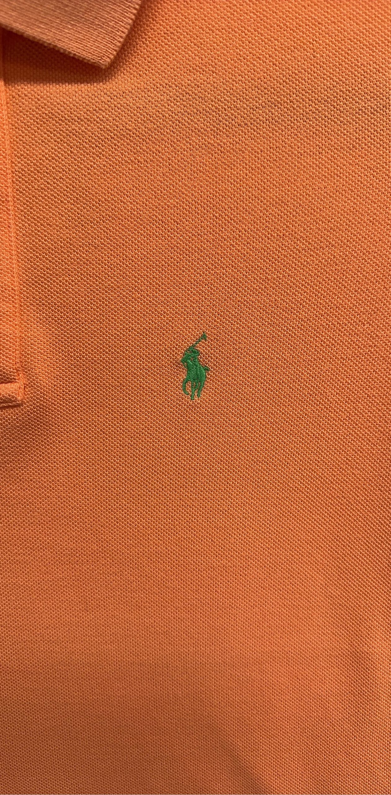Ralph Lauren Orange Polo Shirt Small Green Logo image 3