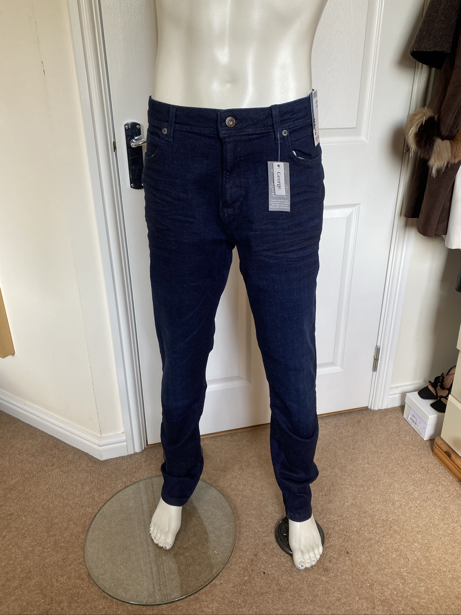 Navy Slim Fit George Denim Jeans - Size W36 L34