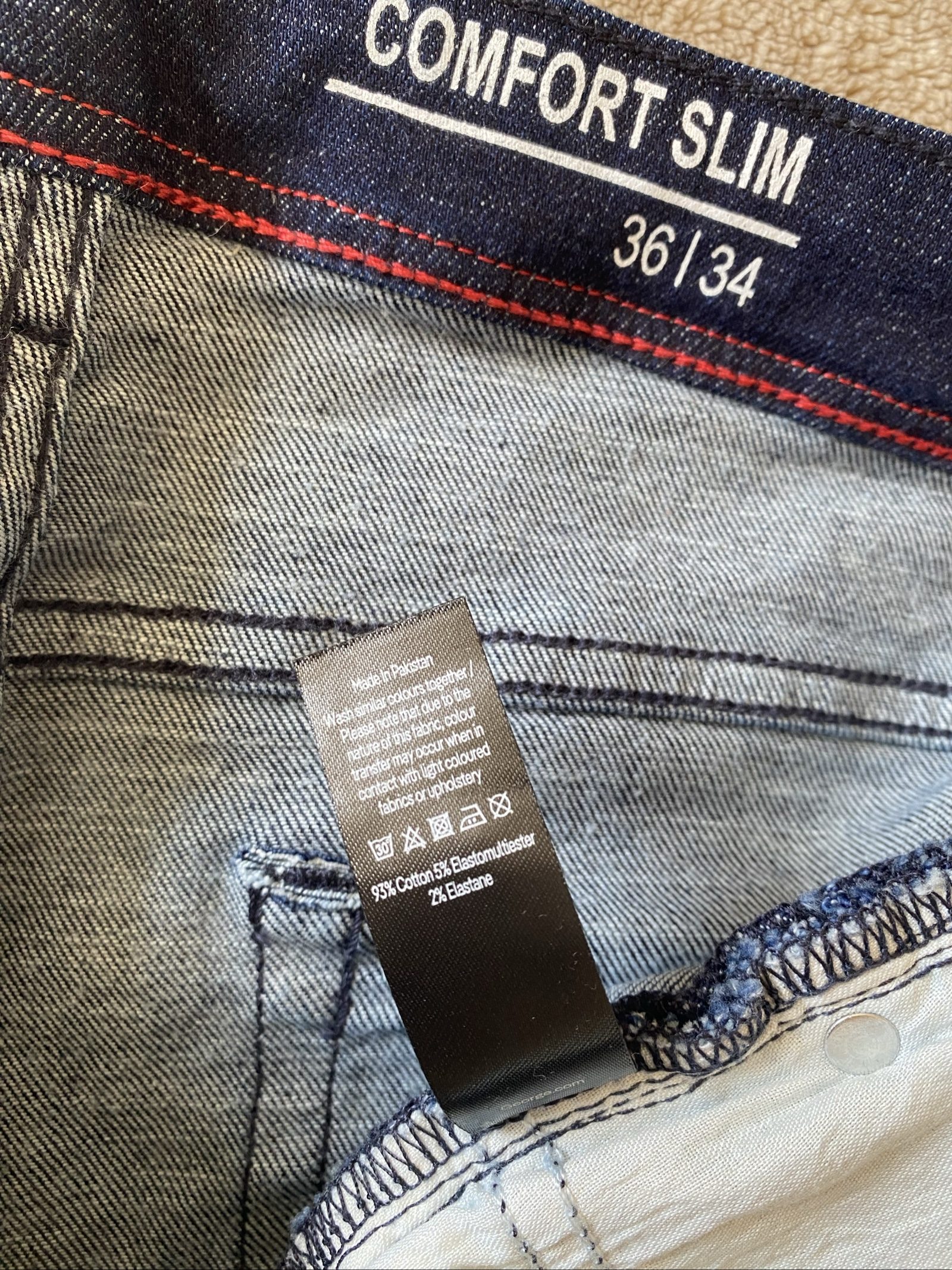 Navy Slim Fit George Denim Jeans - Size W36 L34 image 7