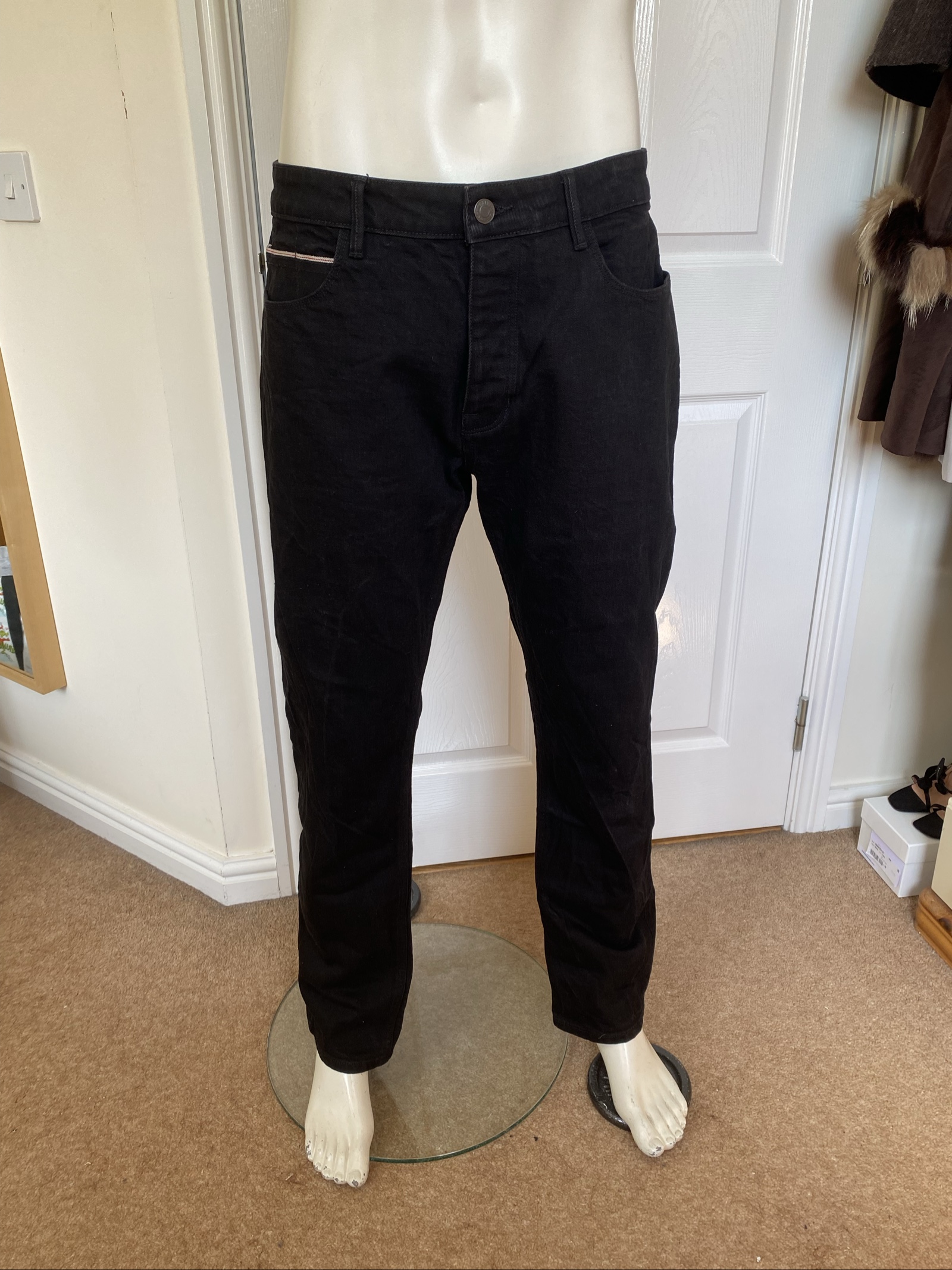 Burton Stretch Slim Fit Black Jeans - Size 34R