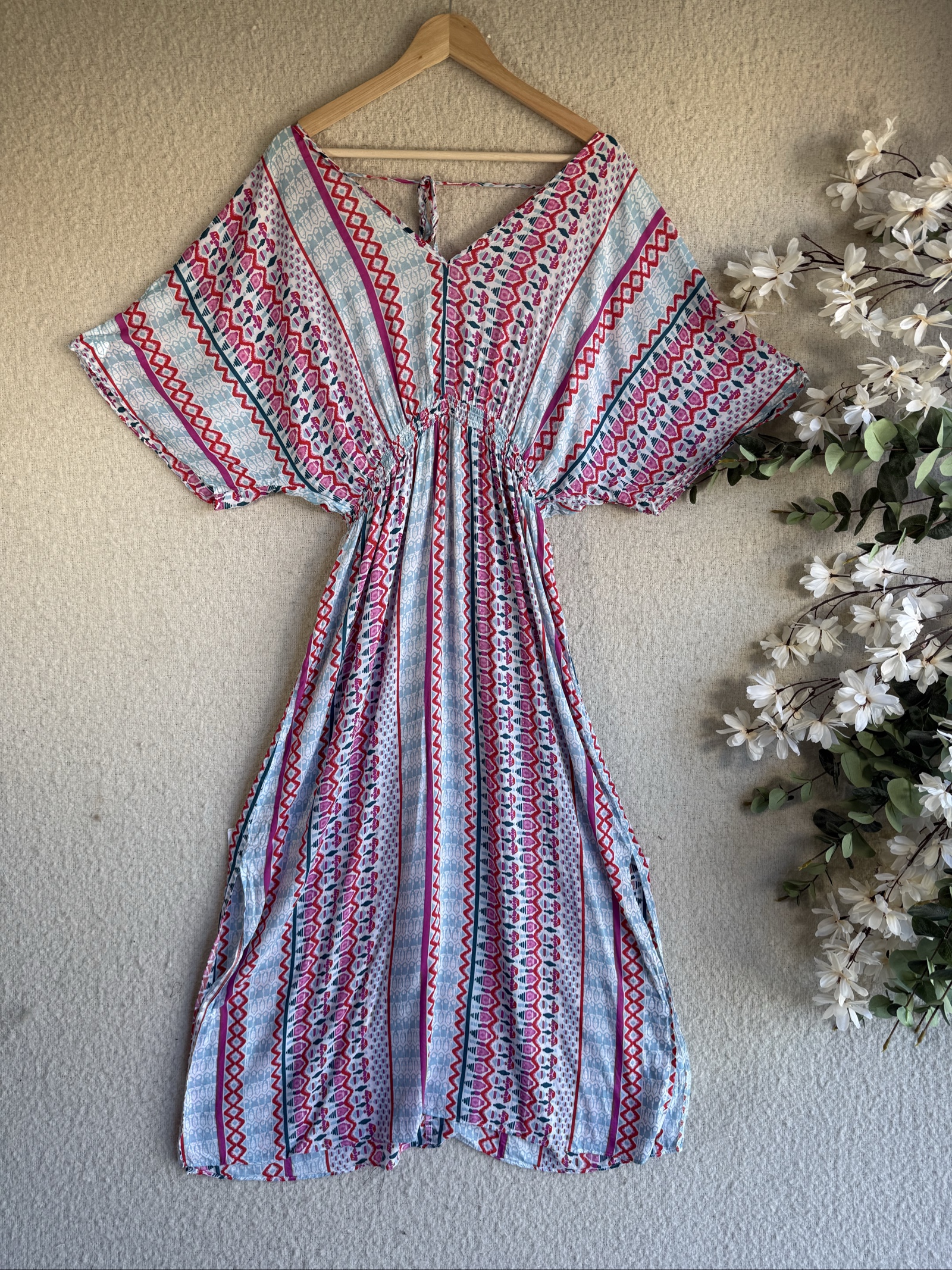 Papaya Multicolour Printed Boho Style Dress Size 14 Casual Summer Chic Bohochic
