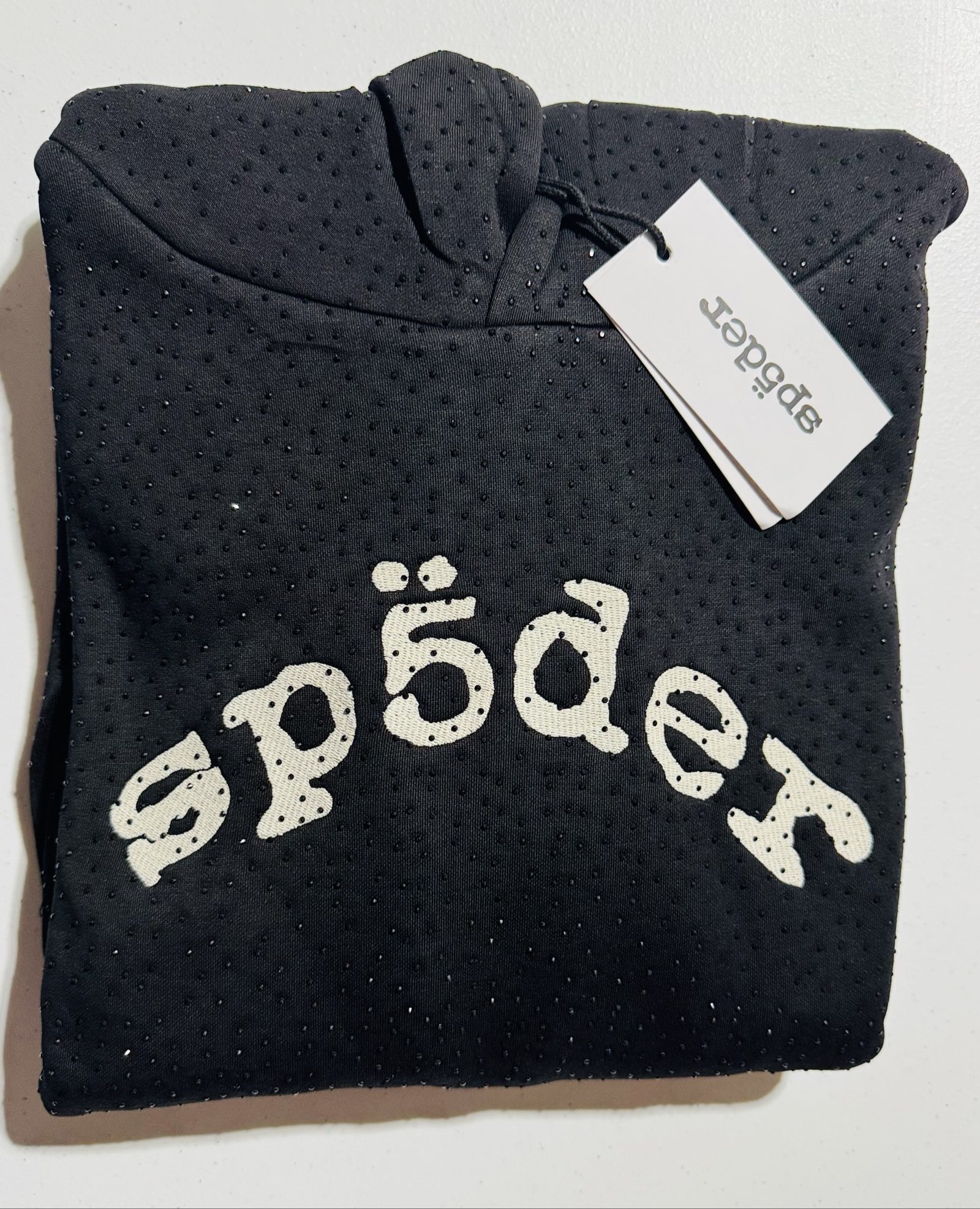 Spyder Black Perforated Hoodie Size M with Logo Print image 3