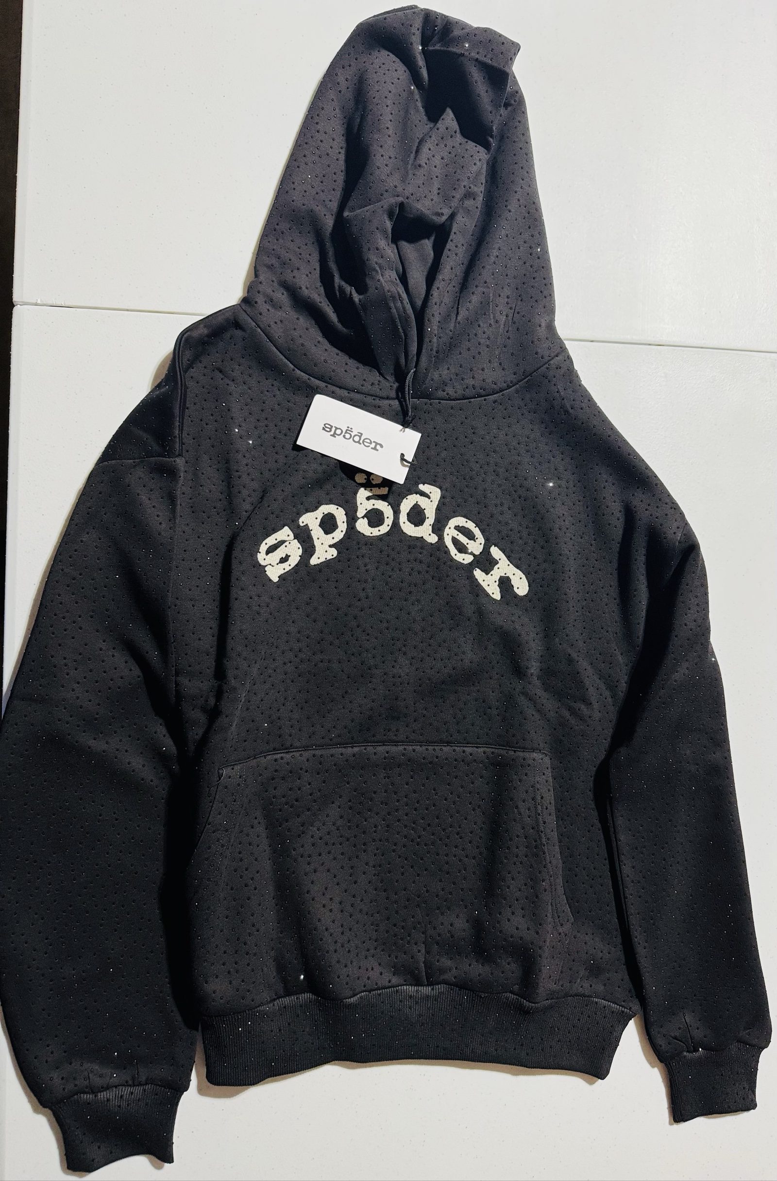 Spyder Black Perforated Hoodie Size M with Logo Print image 5