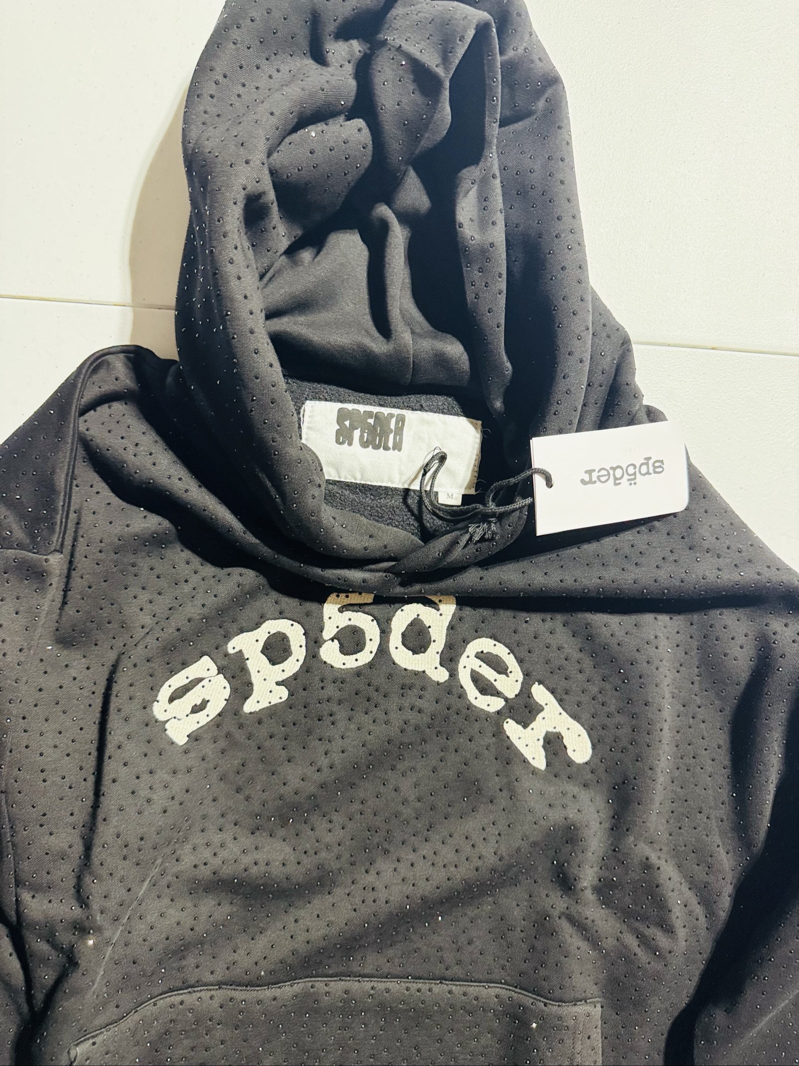Spyder Black Perforated Hoodie Size M with Logo Print image 6