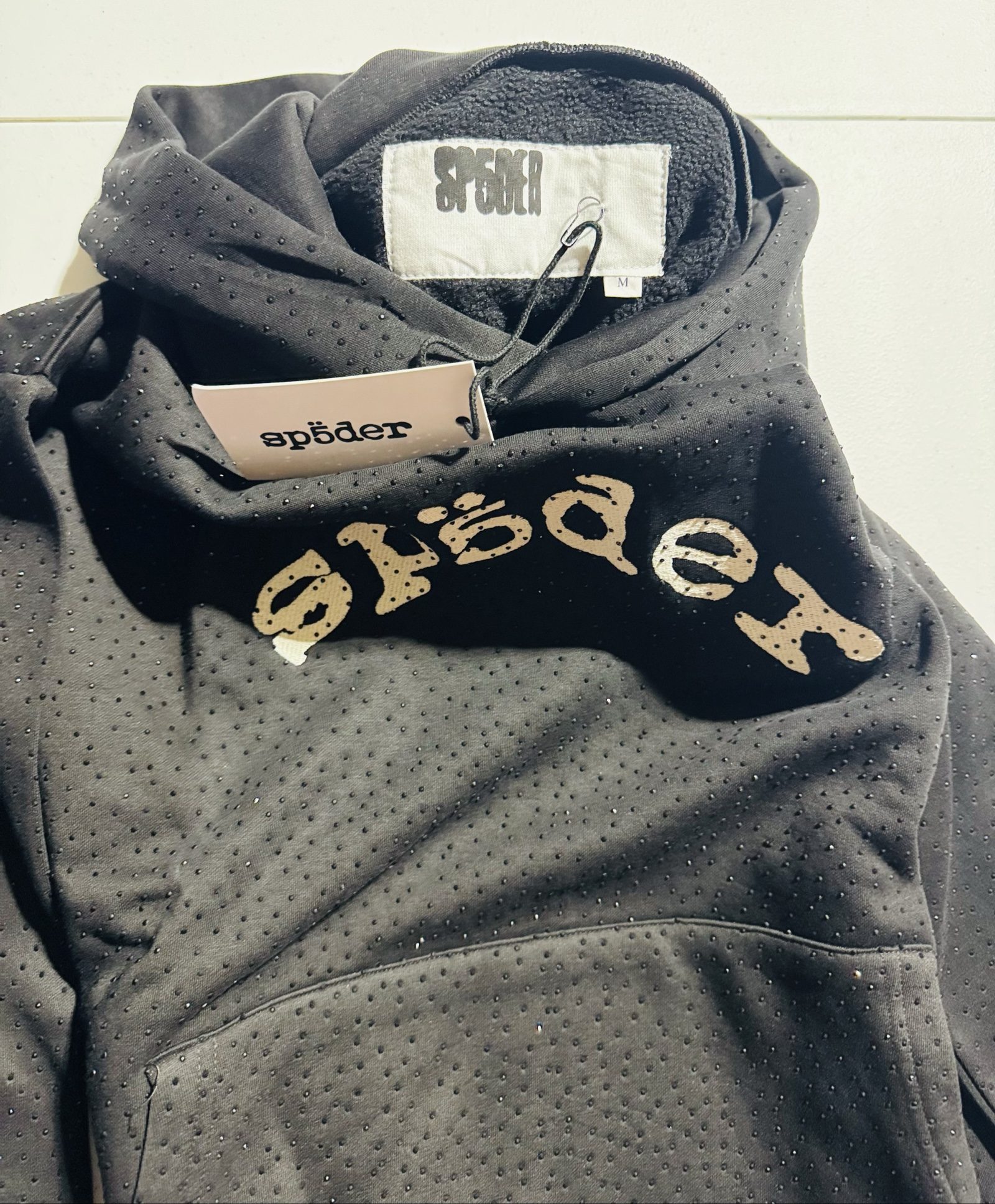 Spyder Black Perforated Hoodie Size M with Logo Print image 7