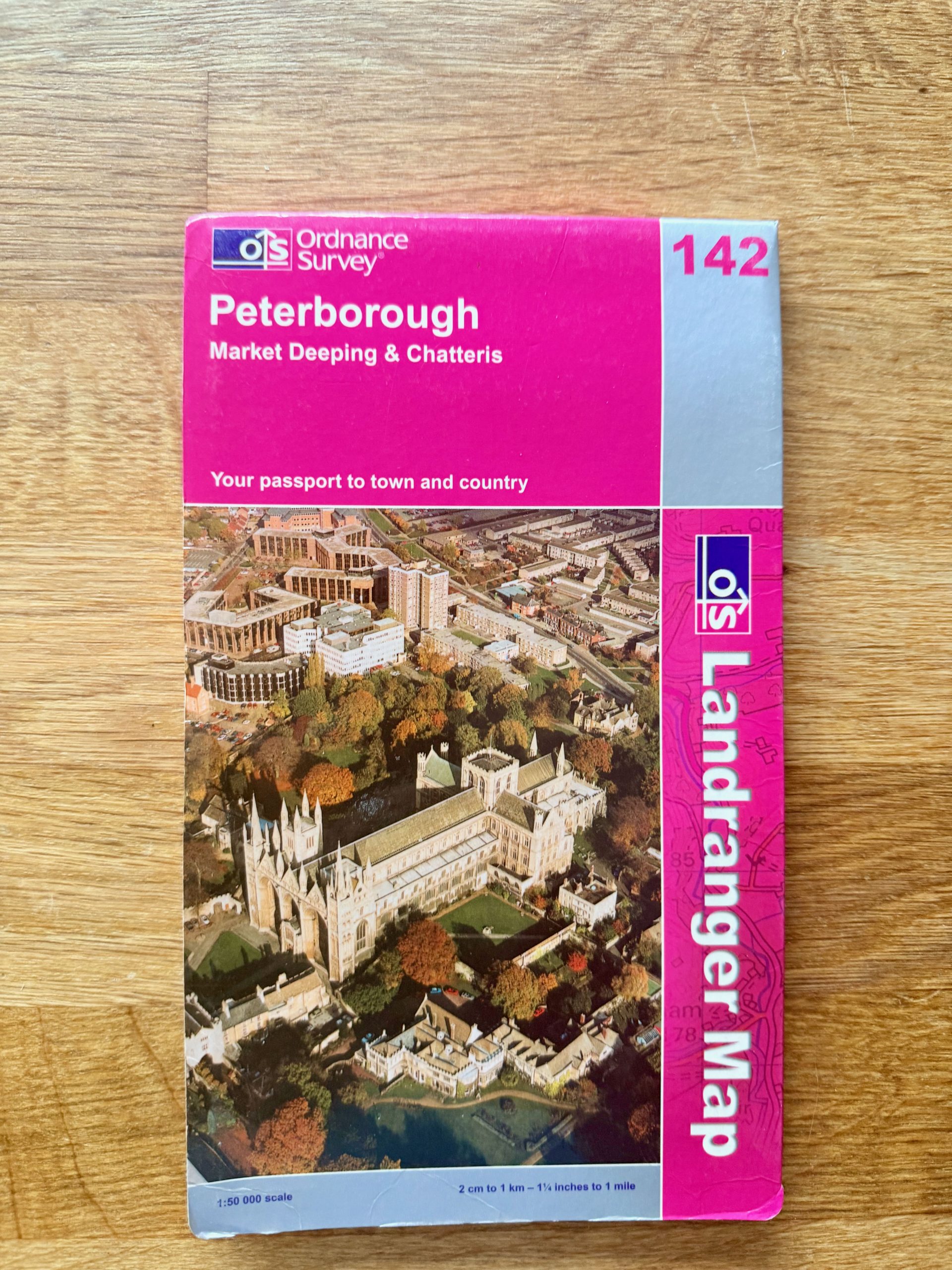 Ordnance Survey Pink Peterborough Landranger Map Sheet 142
