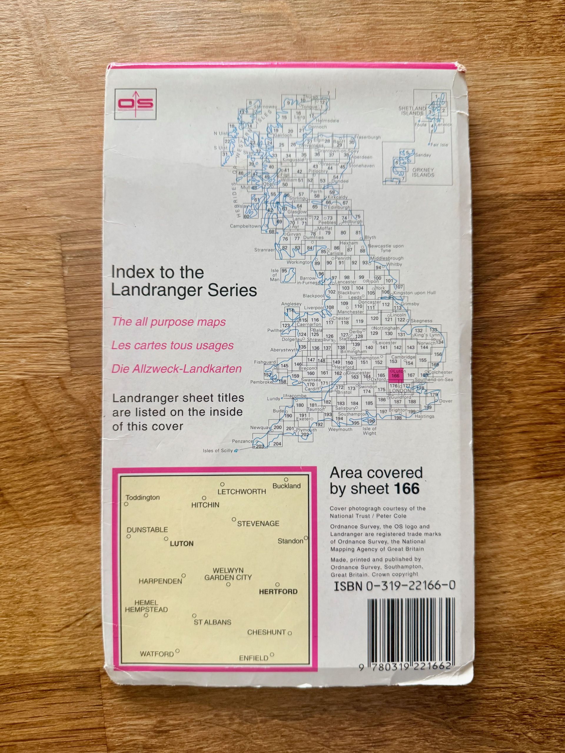 Ordnance Survey Landranger 166 Luton Hertford & Surrounding Area Map image 2
