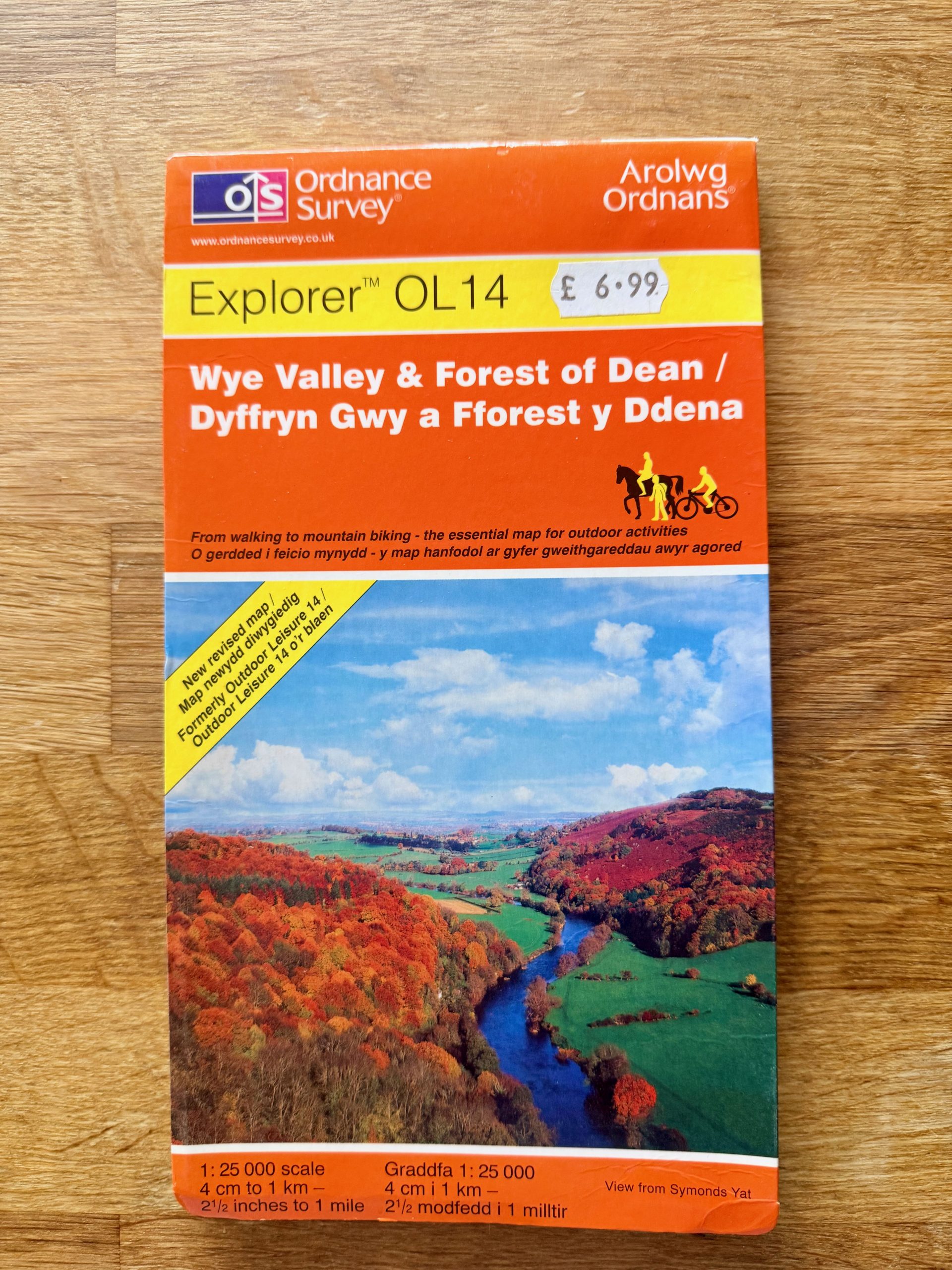 Ordnance Survey Orange Explorer OL14 Wye Valley & Forest Map