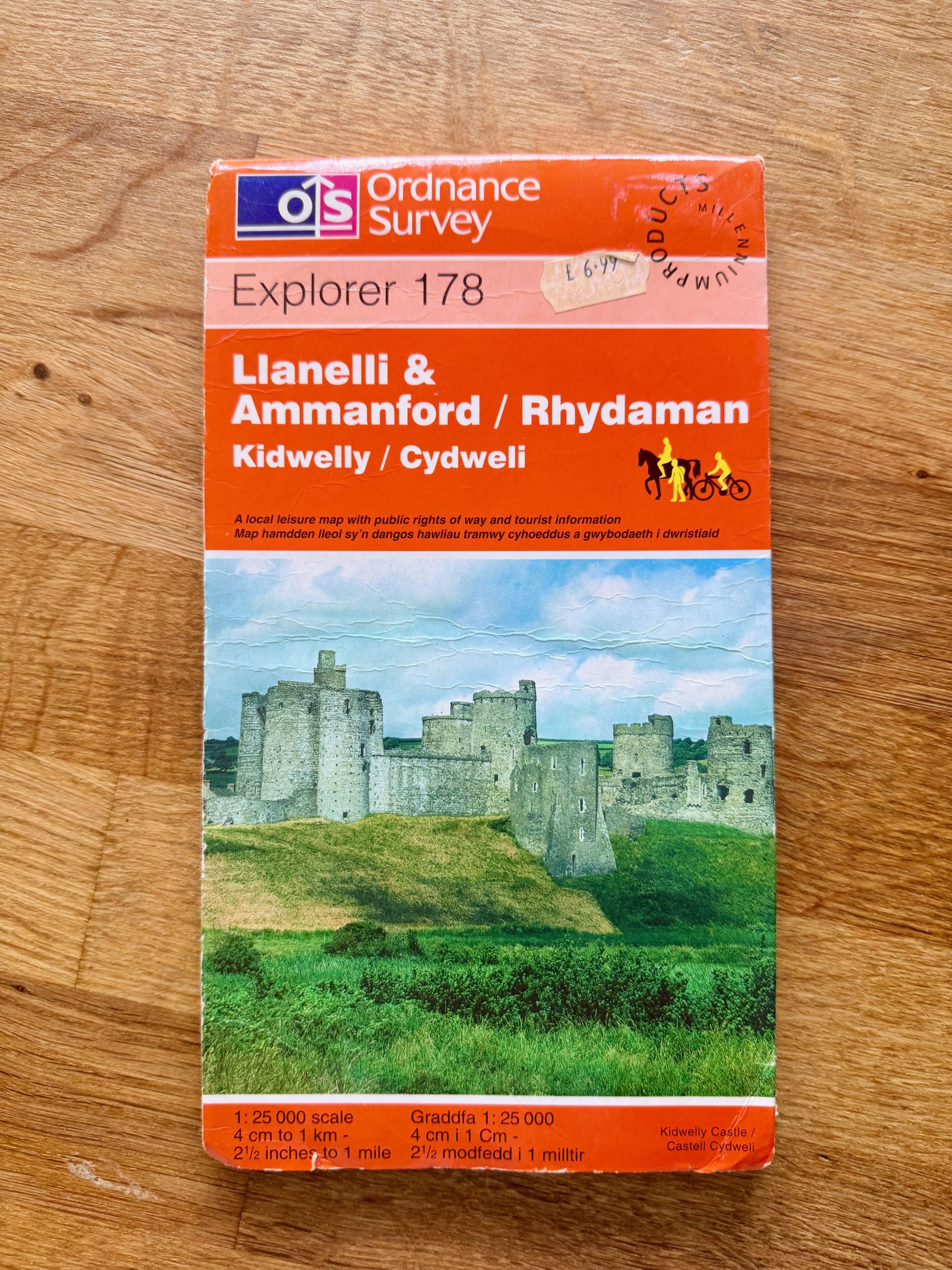 Ordnance Survey Orange Llanelli Ammanford Rhydaman Kidwelly Explorer 178 Map
