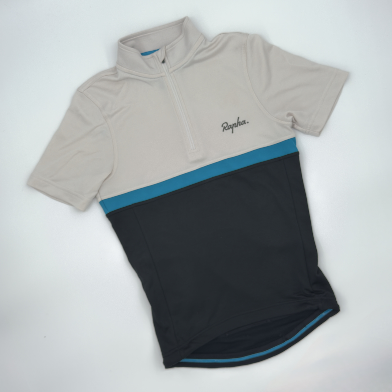 Rapha Men's Team Sky Club Jersey - XS - Stone / Teal / Dark Navy - Very Good Used Condition