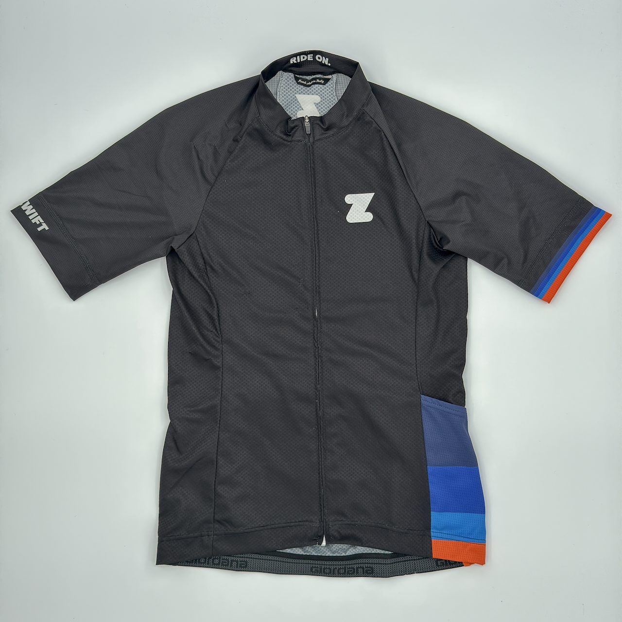Zwift Men's Breakaway Neokyo Jersey - S - Black / Blue / Orange - Good Used Condition image 2