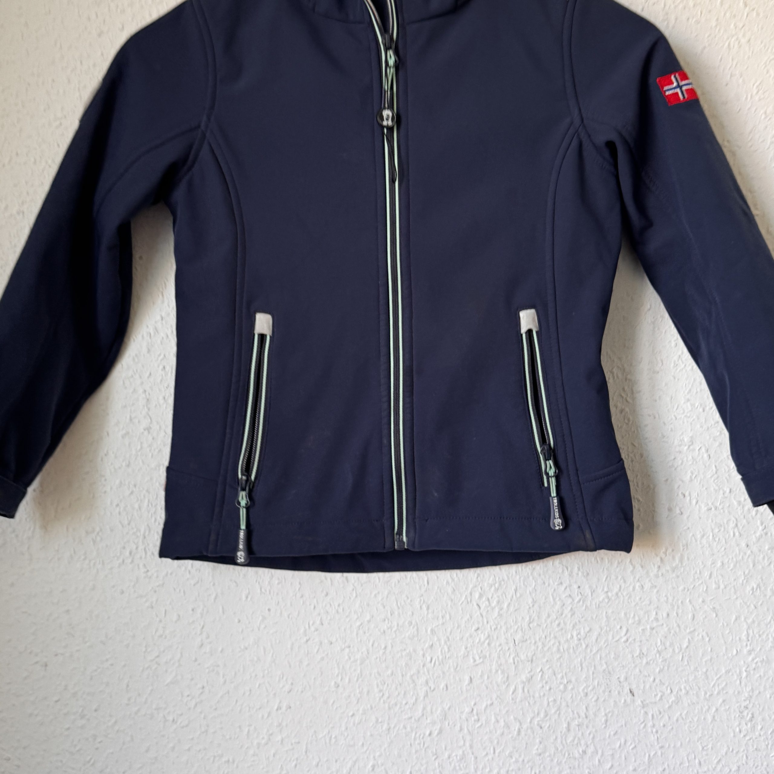 Trollkids Navy Softshell Kids Jacket Size 134-140 cm with Hood 2344 image 3