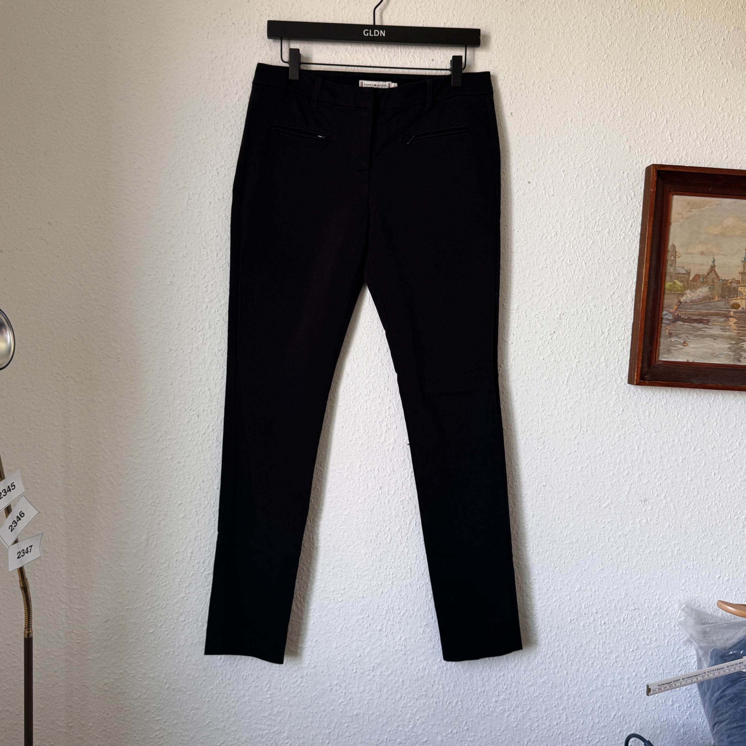 Maison Scotch Black Slim Trousers UK 12 with Zipper Pockets 2345
