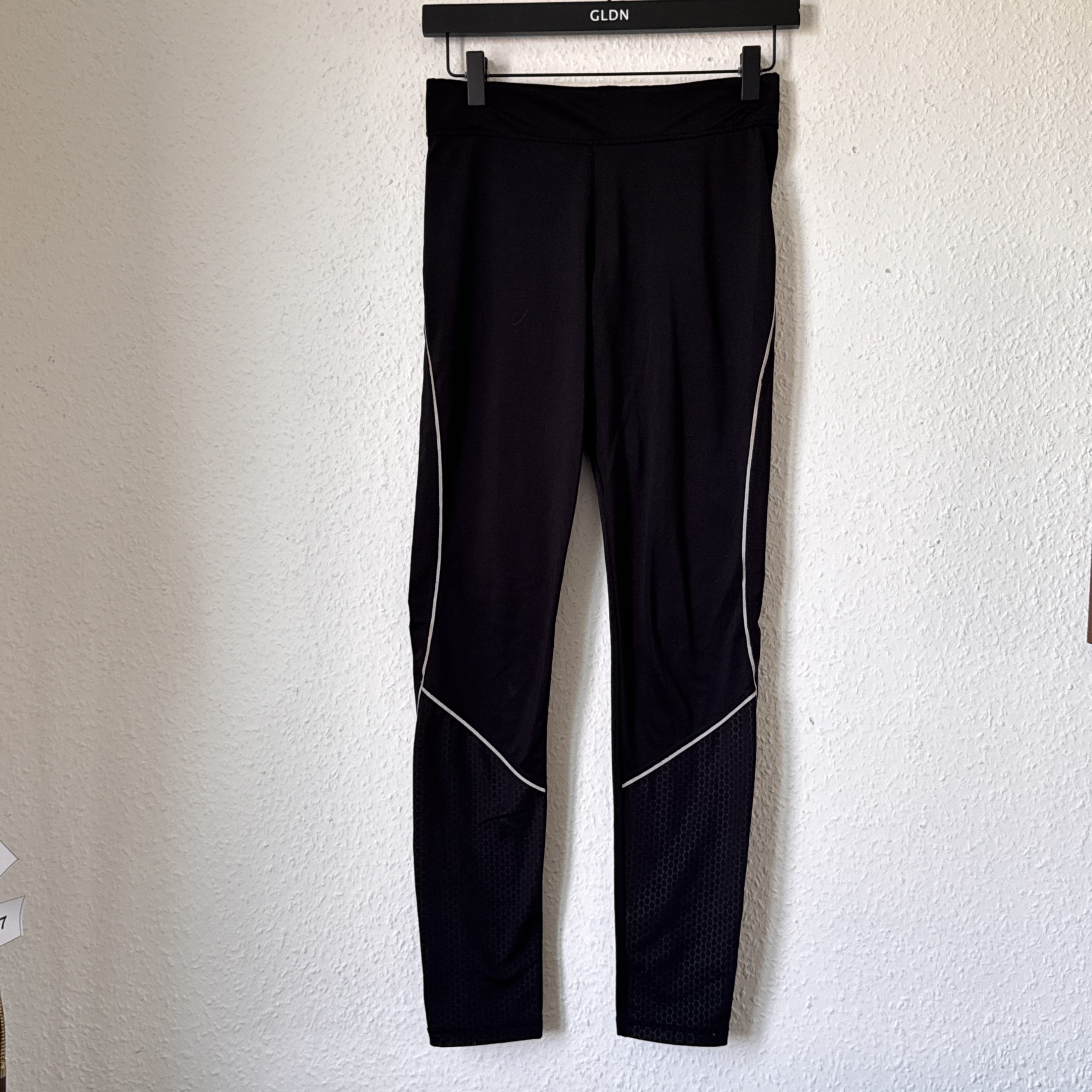 Unbranded Black Women's Leggings with White Piping Detail M 2346