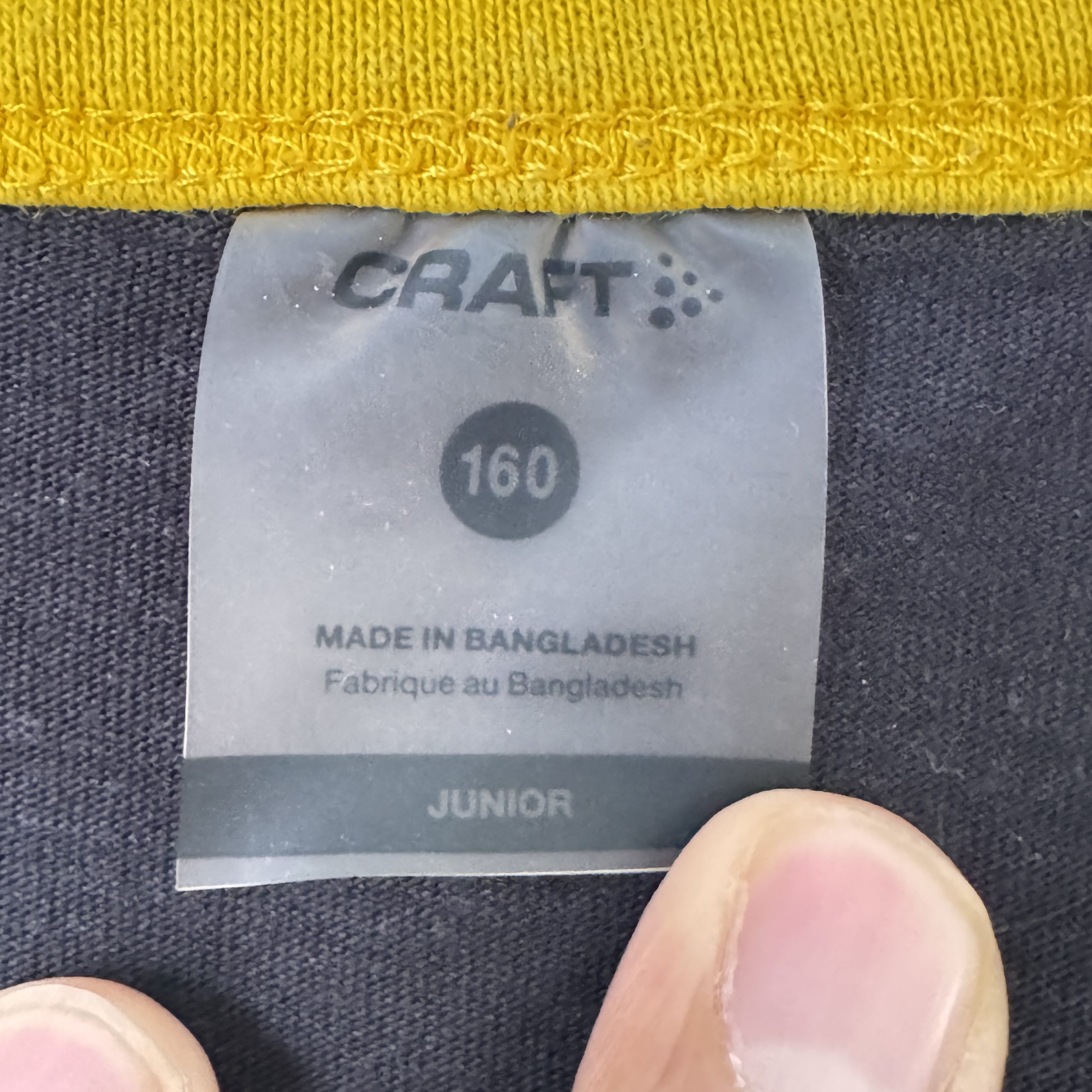Craft Black & Yellow Dresden Logo Junior T-Shirt Size 160 2353 image 4