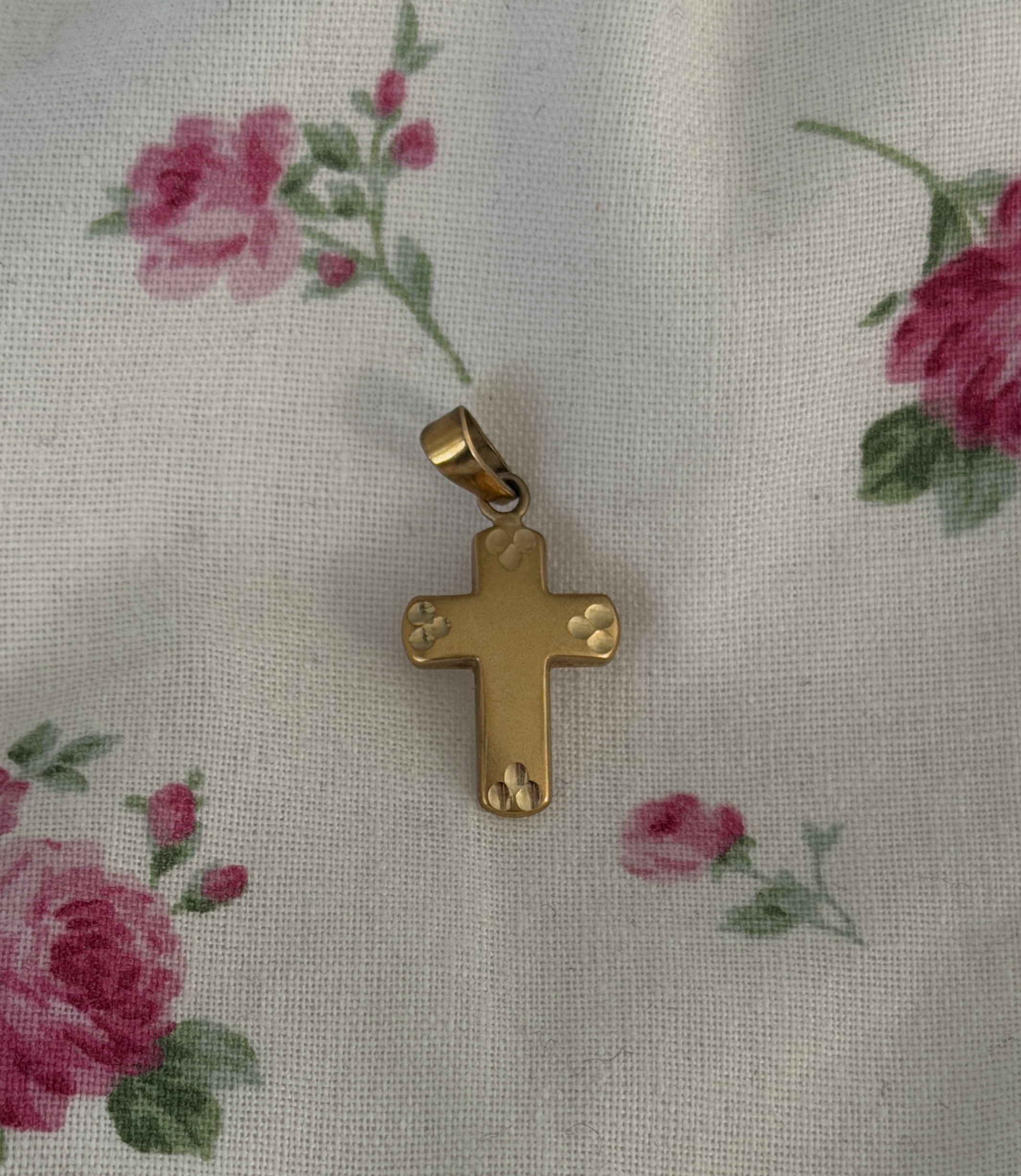 Sterling Silver Gold 333 Tone Cross Pendant 925 J30-Jewel