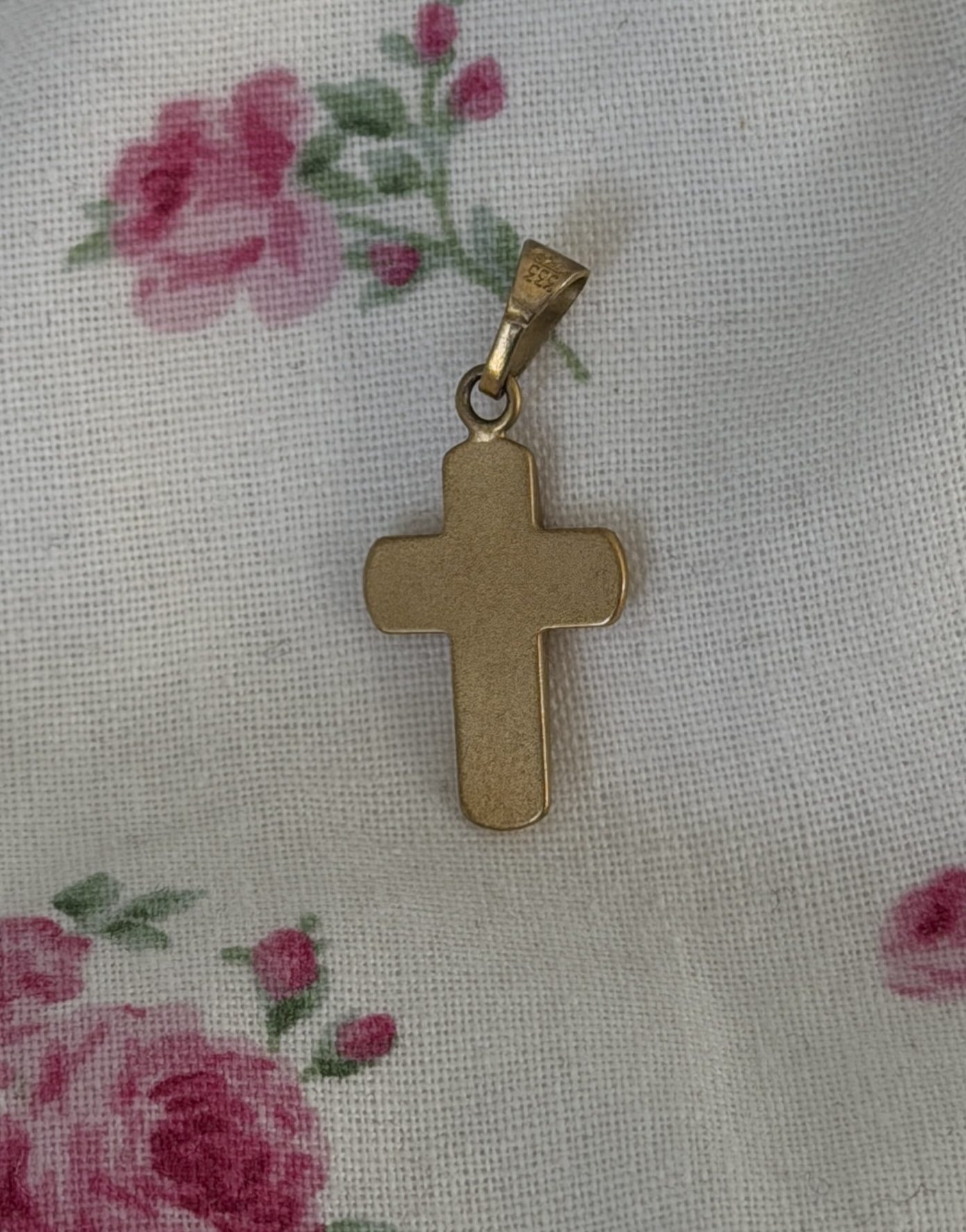 Sterling Silver Gold 333 Tone Cross Pendant 925 J30-Jewel image 2