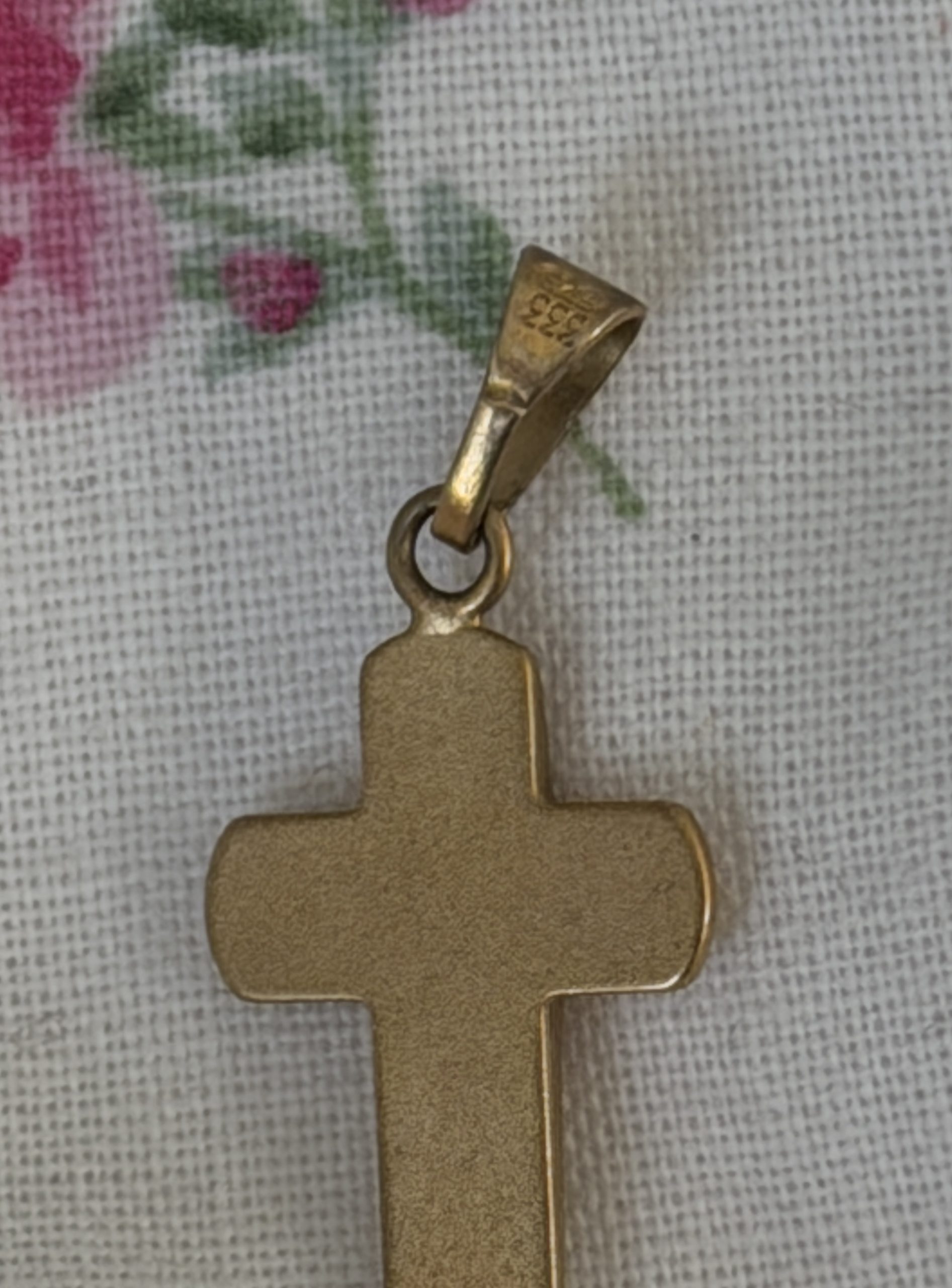Sterling Silver Gold 333 Tone Cross Pendant 925 J30-Jewel image 3