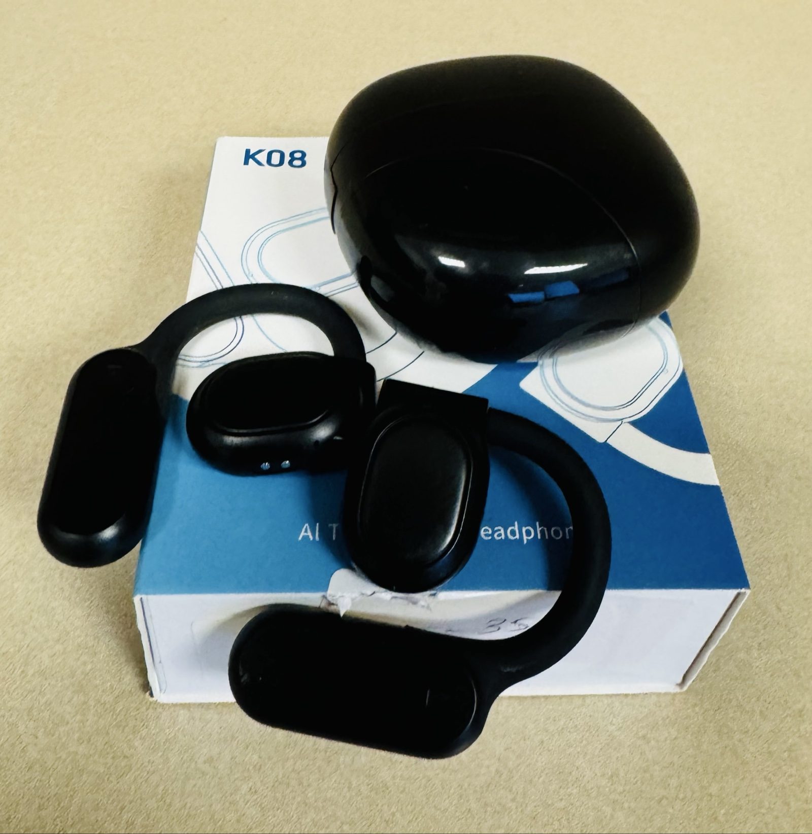 K08 Black AI Translation Headphones Wireless Earbuds image 2
