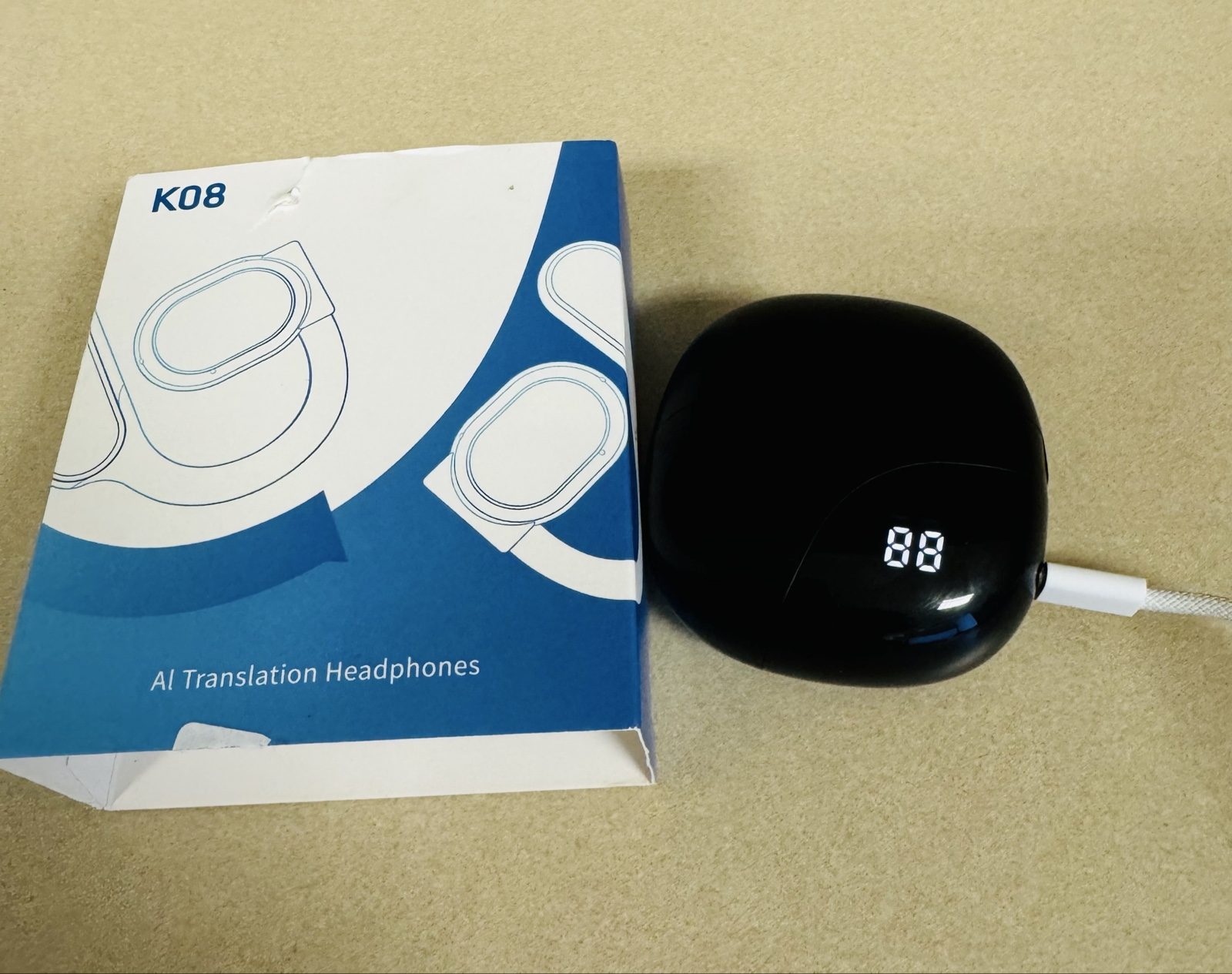 K08 Black AI Translation Headphones Wireless Earbuds image 4