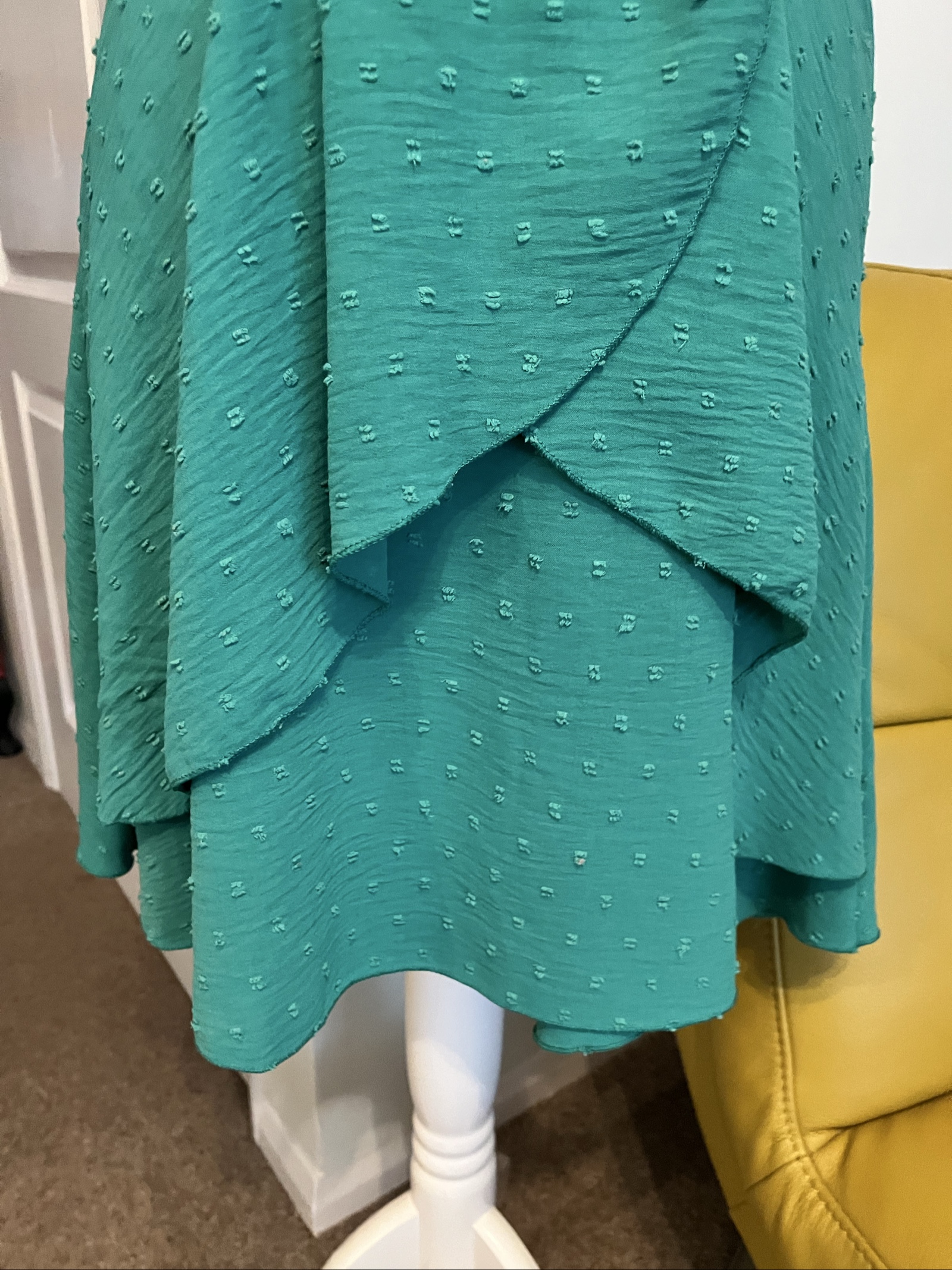 Boohoo Green Wrap Dress with Belt UK 14 image 2
