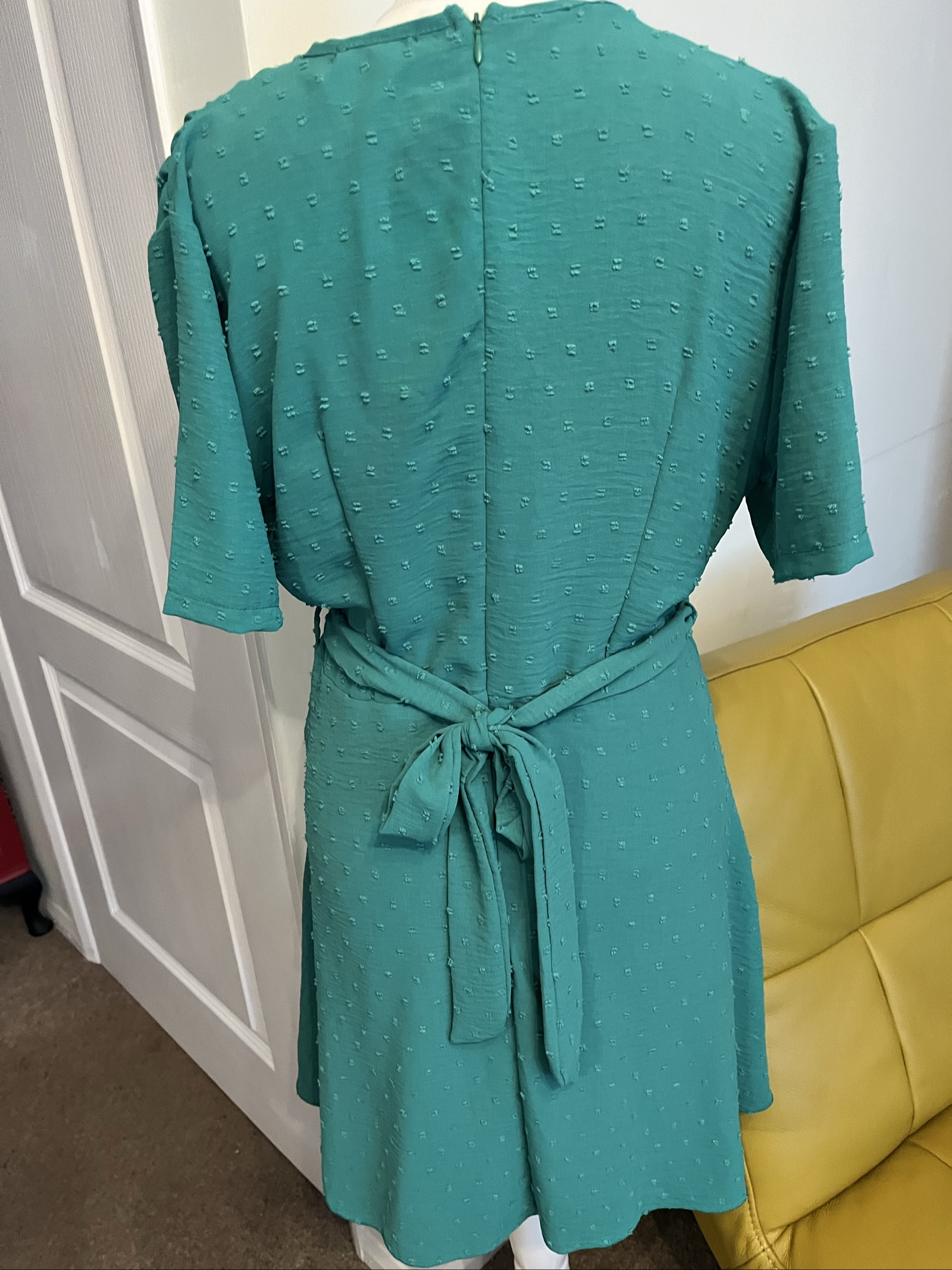 Boohoo Green Wrap Dress with Belt UK 14 image 6