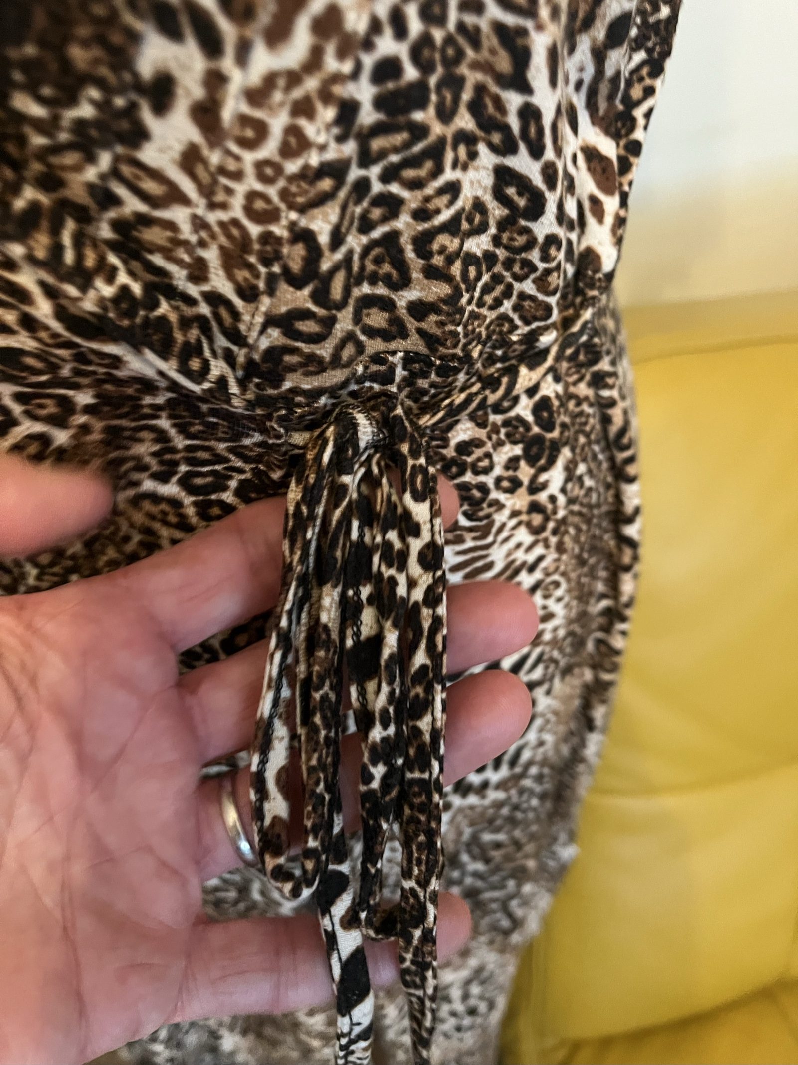 French Connection Brown & Black Animal Print Wrap Dress Medium image 3