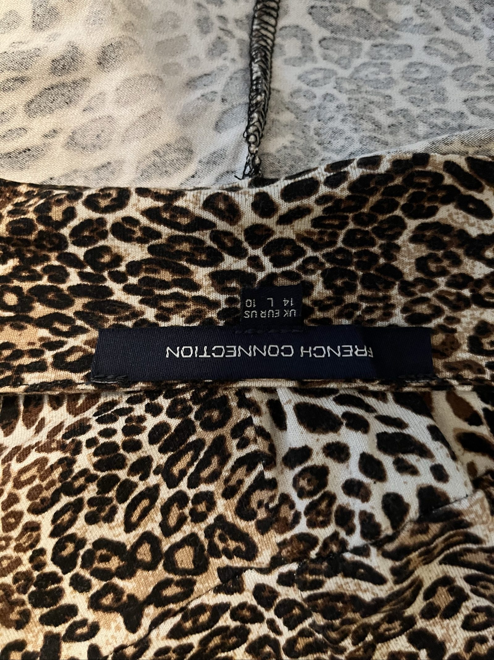 French Connection Brown & Black Animal Print Wrap Dress Medium image 6