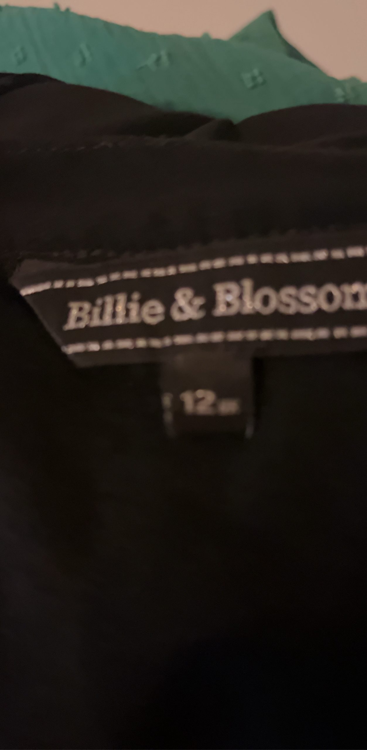 Billie & Blossom Black Sheer Sleeve Top UK 12 Crystal Chain Detail image 10