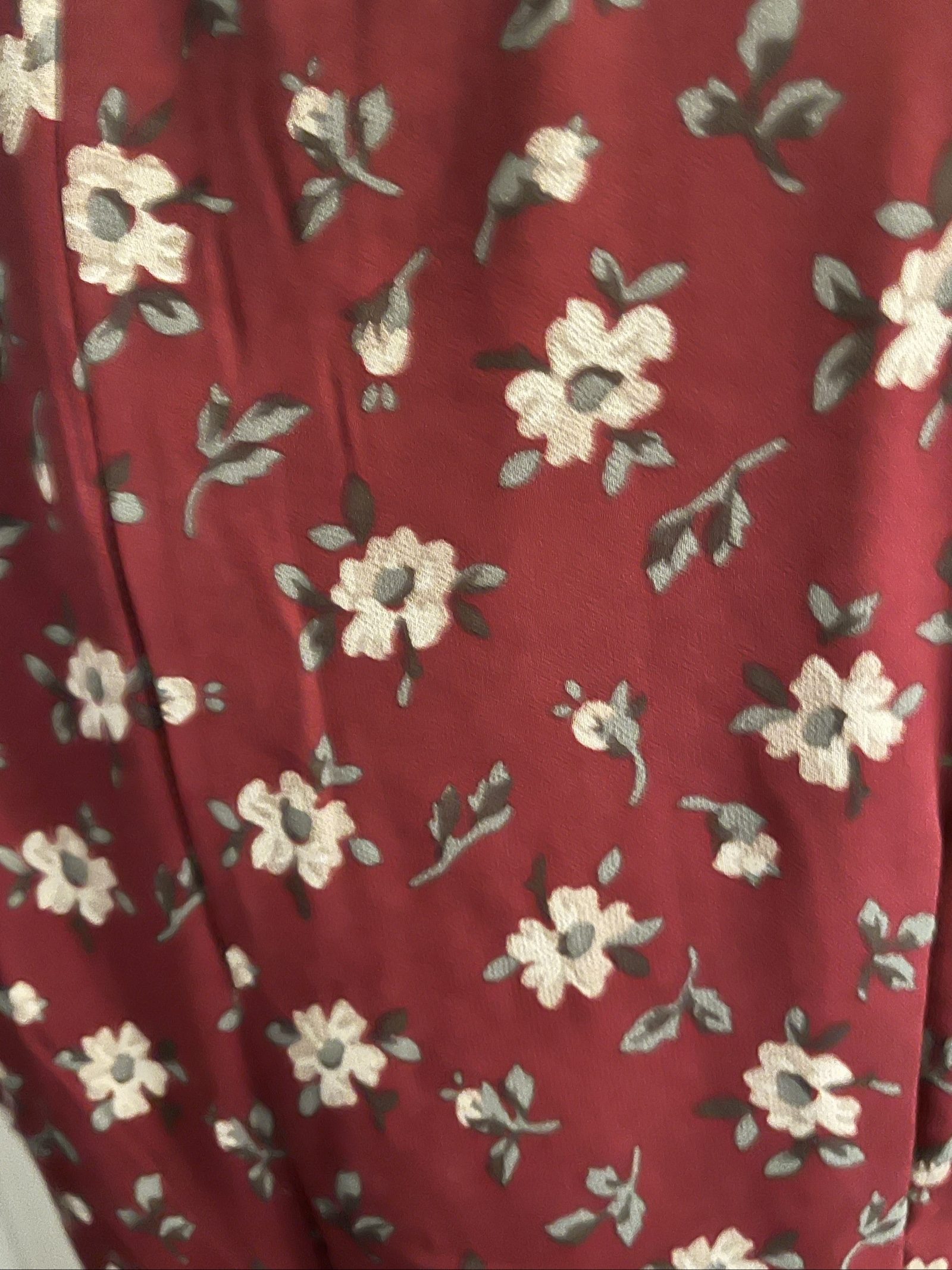 Solo Burgundy Floral Ruffle Wrap Dress UK 14 image 6