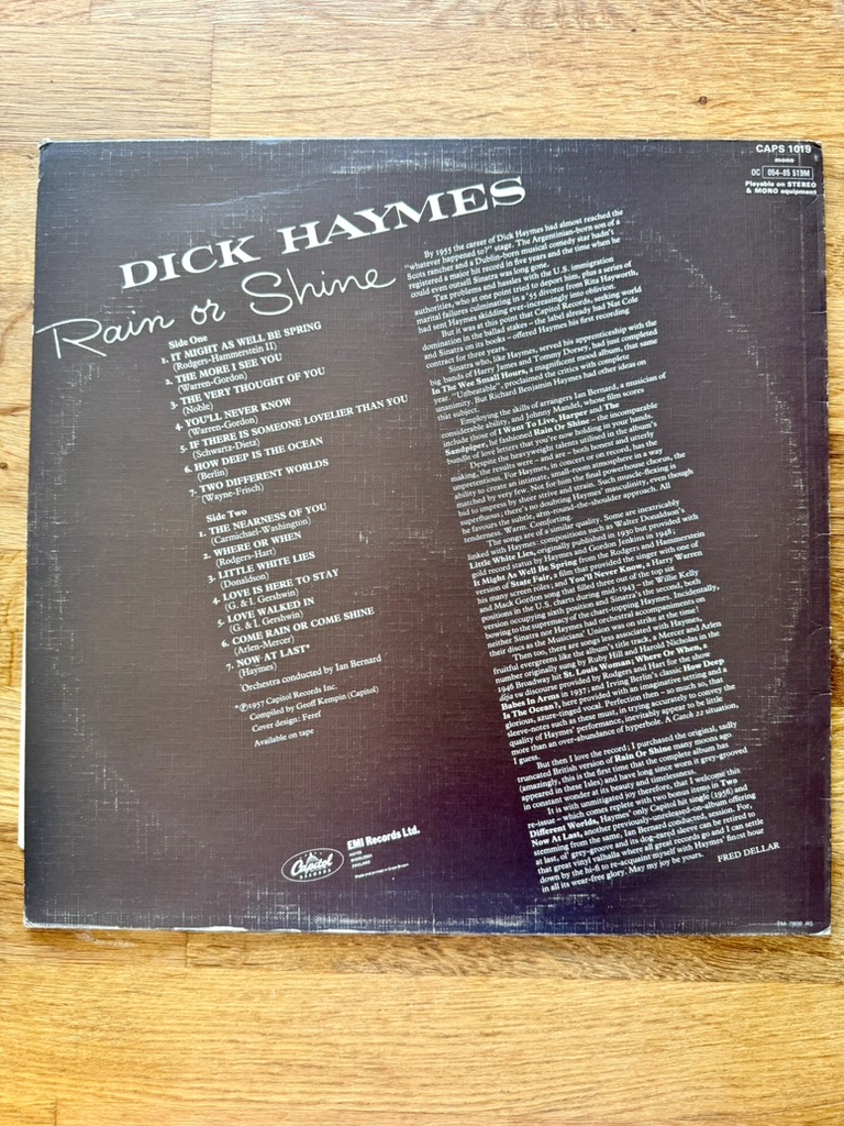Dick Haymes Rain or Shine Vinyl Record LP image 2
