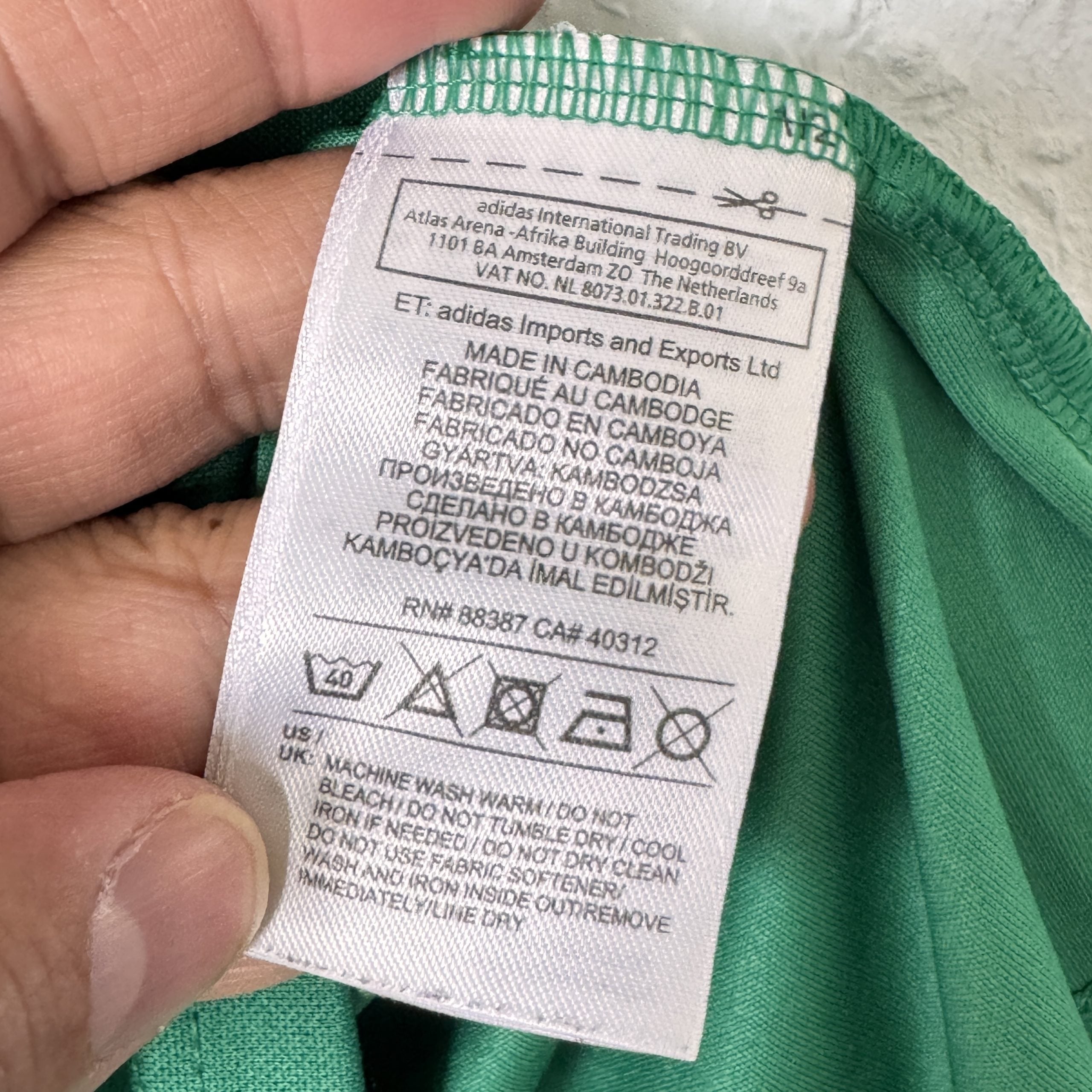 Adidas Green & White Football Shirt Medium Logo 2395 image 7